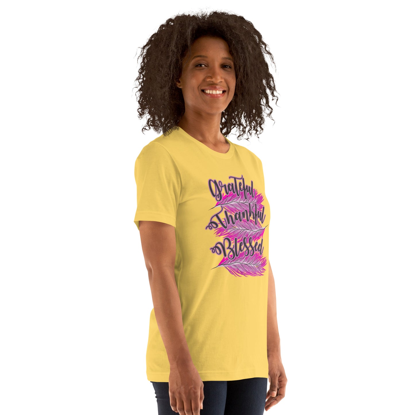 Thankful Grateful Blessed Pink Ladies Unisex t-shirt