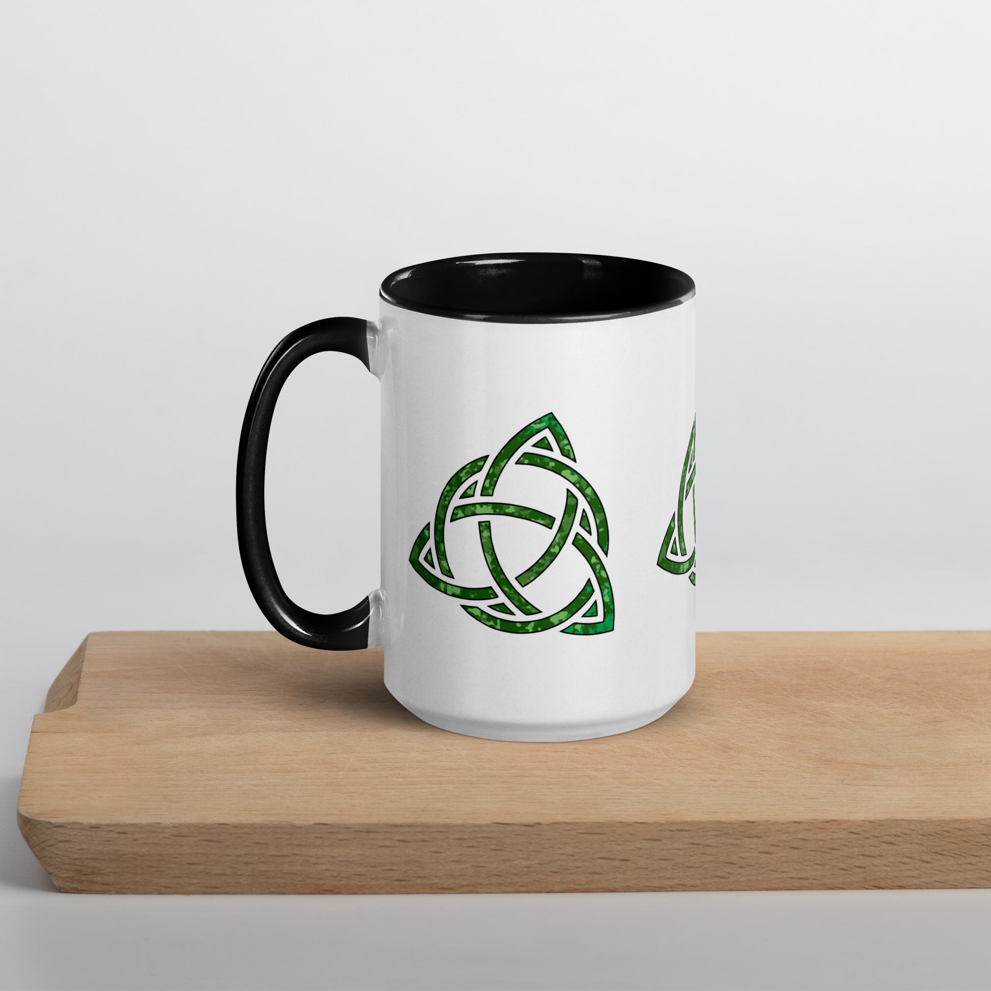 Celtic Trinity Large Knot Triquetra Mug with Color Inside