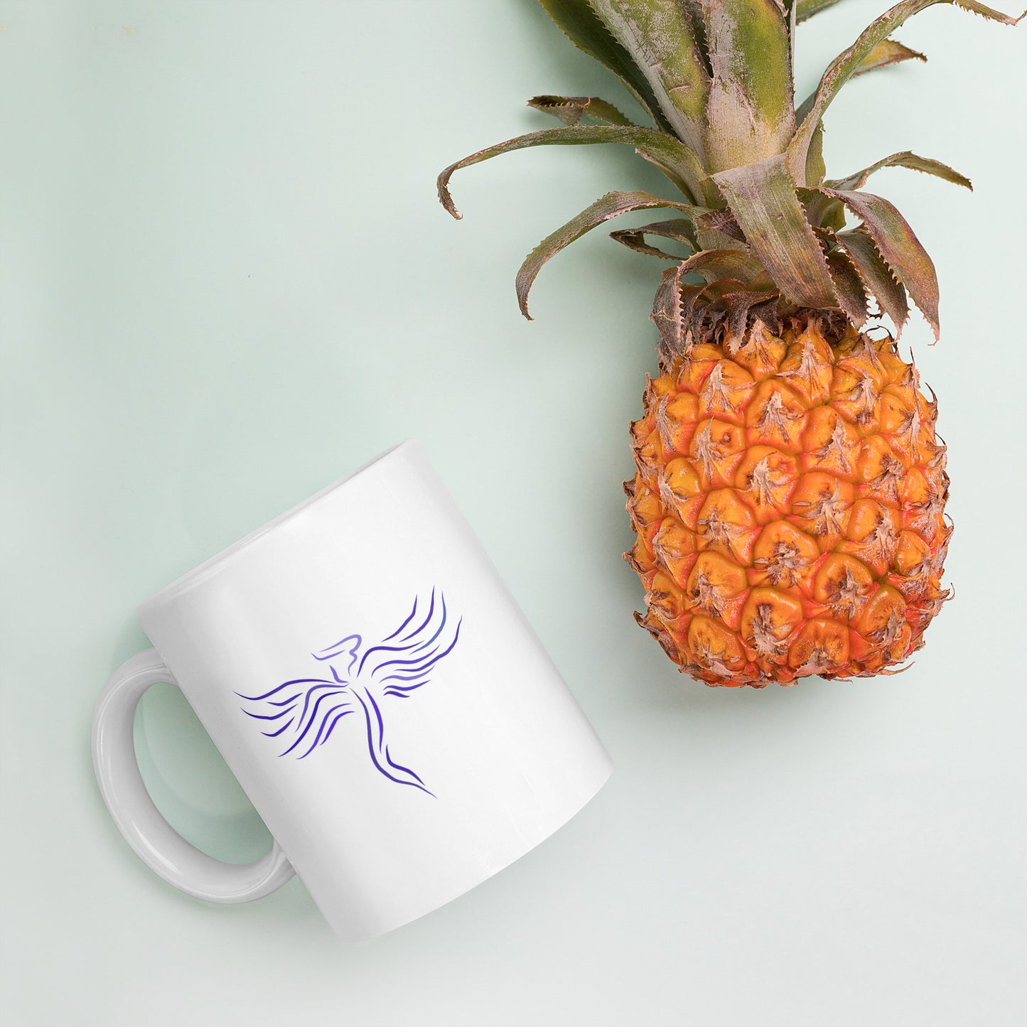 Guardian Angel White glossy mug
