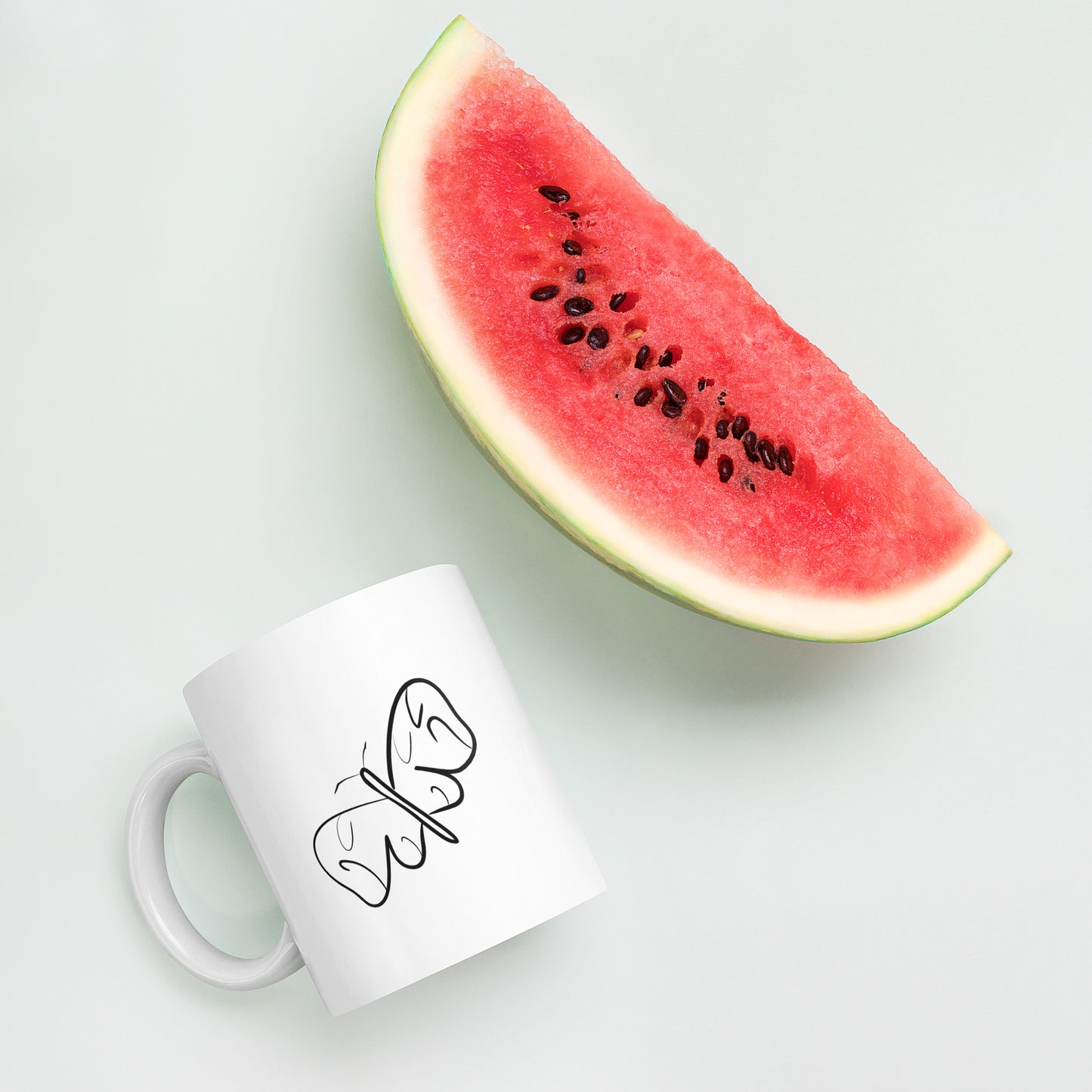 Black and White Abstract Butterfly White glossy mug