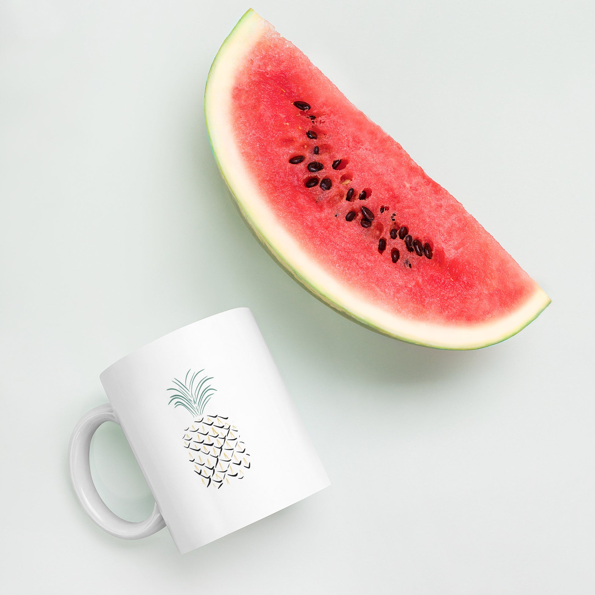 Pineapple Abstract Art White glossy mug