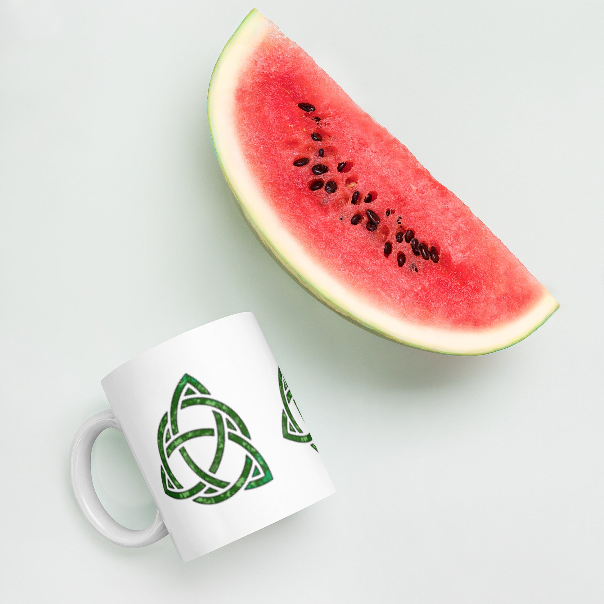 Celtic Trinity Large Knot Triquetra White Glossy Mug