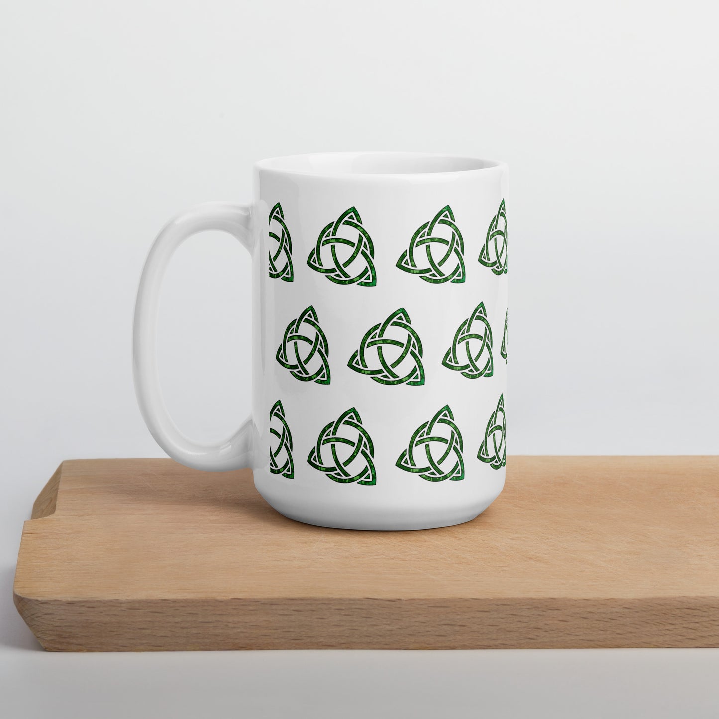 Celtic Knot Triquetra White glossy mug 15 oz