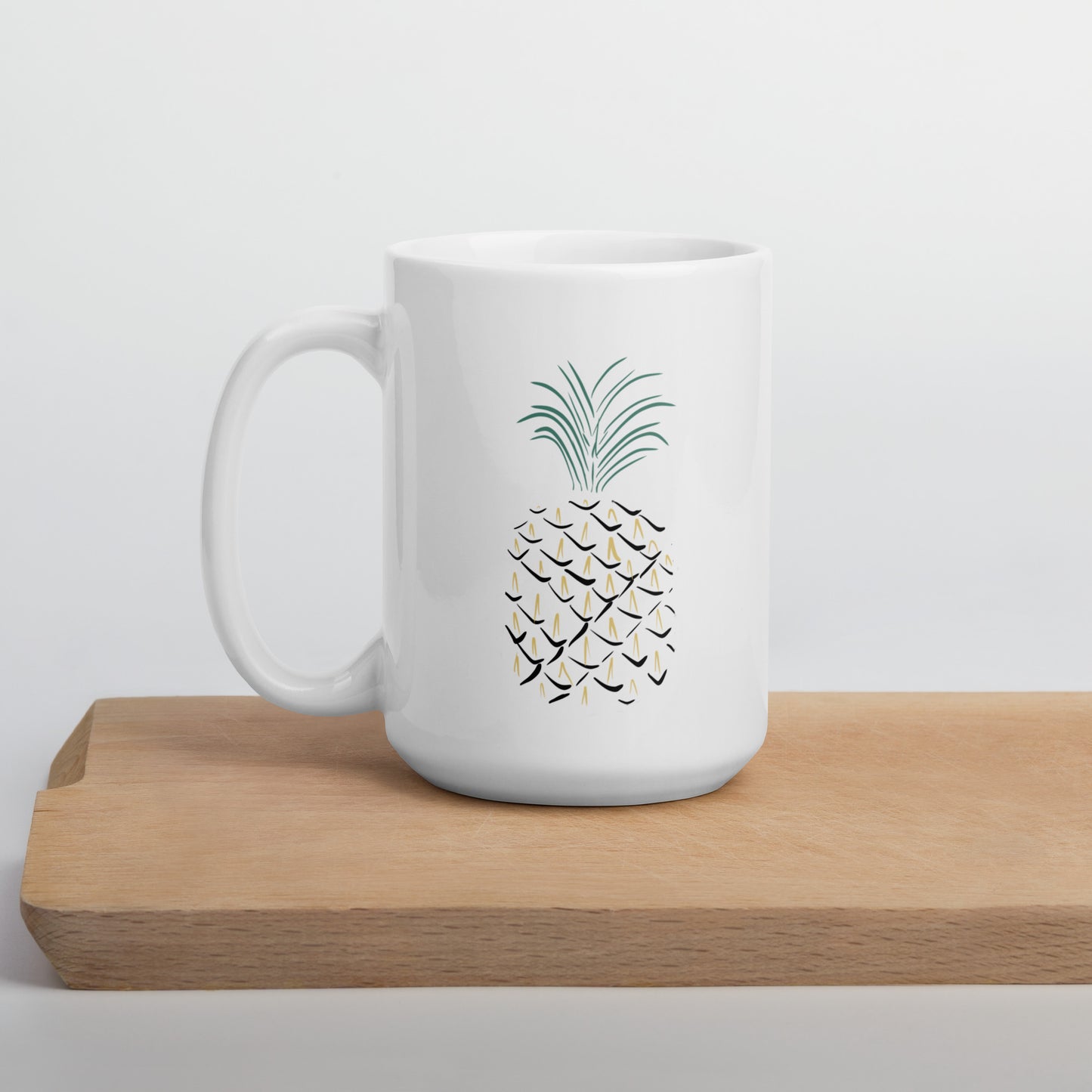 Pineapple Abstract Art White glossy mug 15 oz