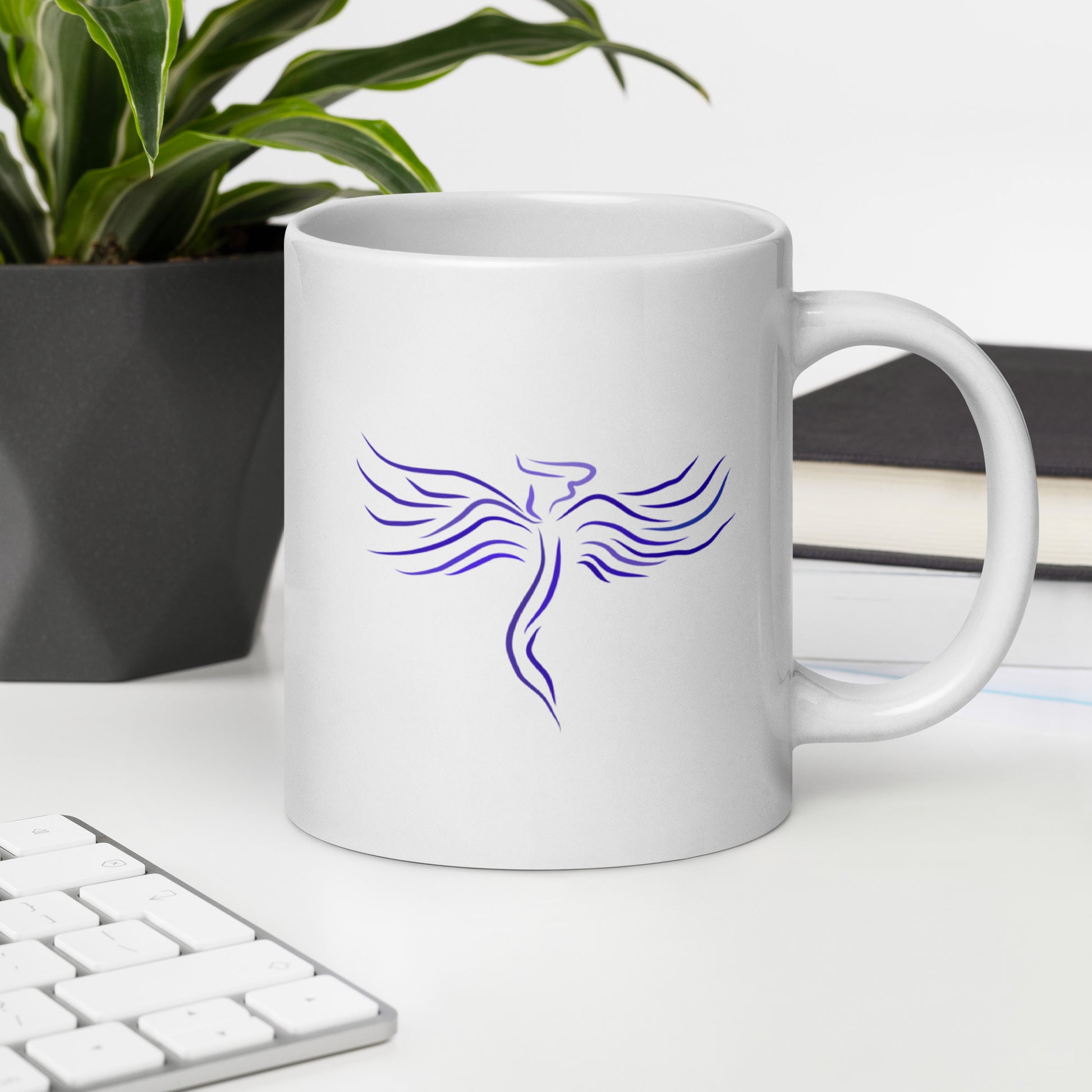 Guardian Angel White glossy mug