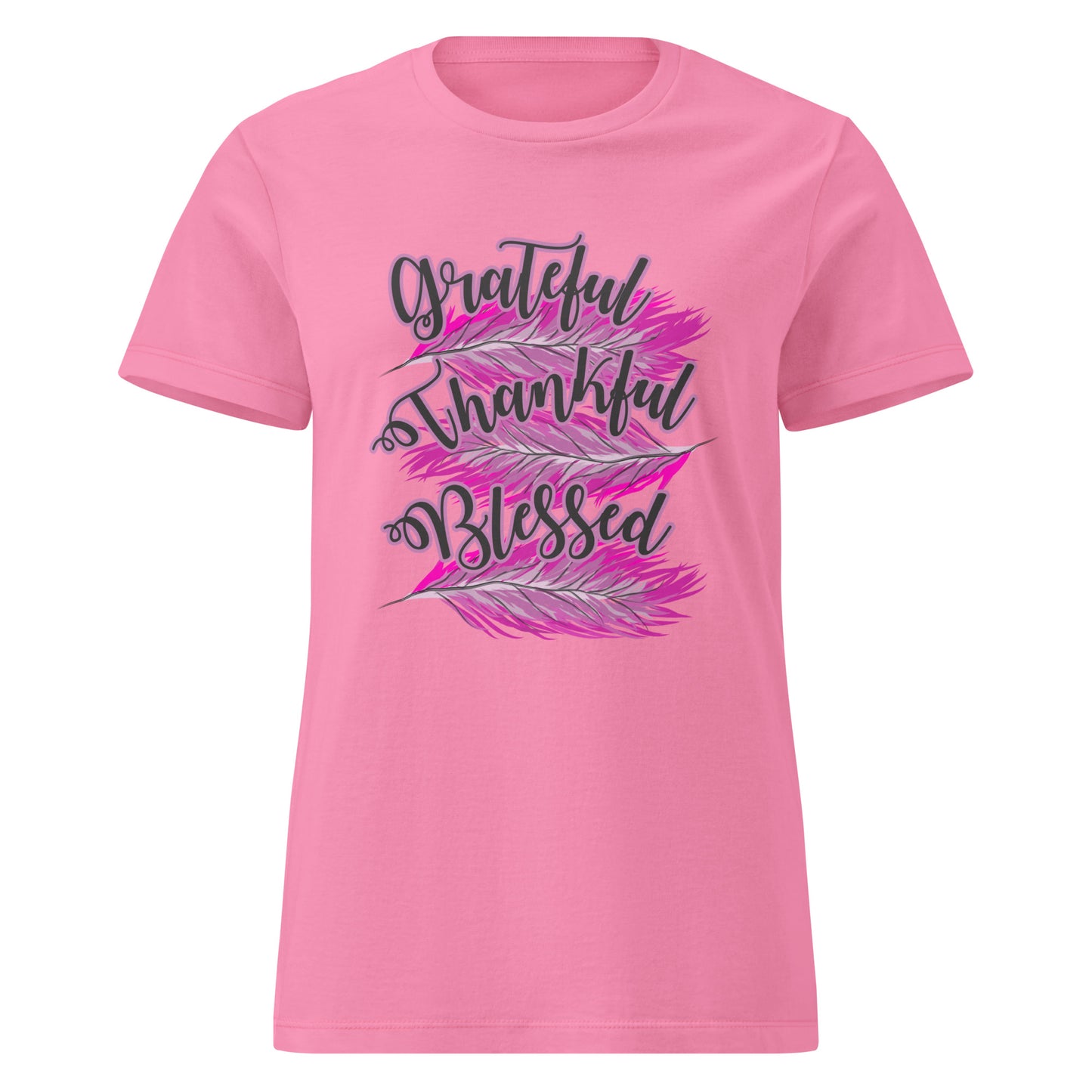 Thankful Grateful Blessed Pink Ladies Gildan t-shirt Azalea