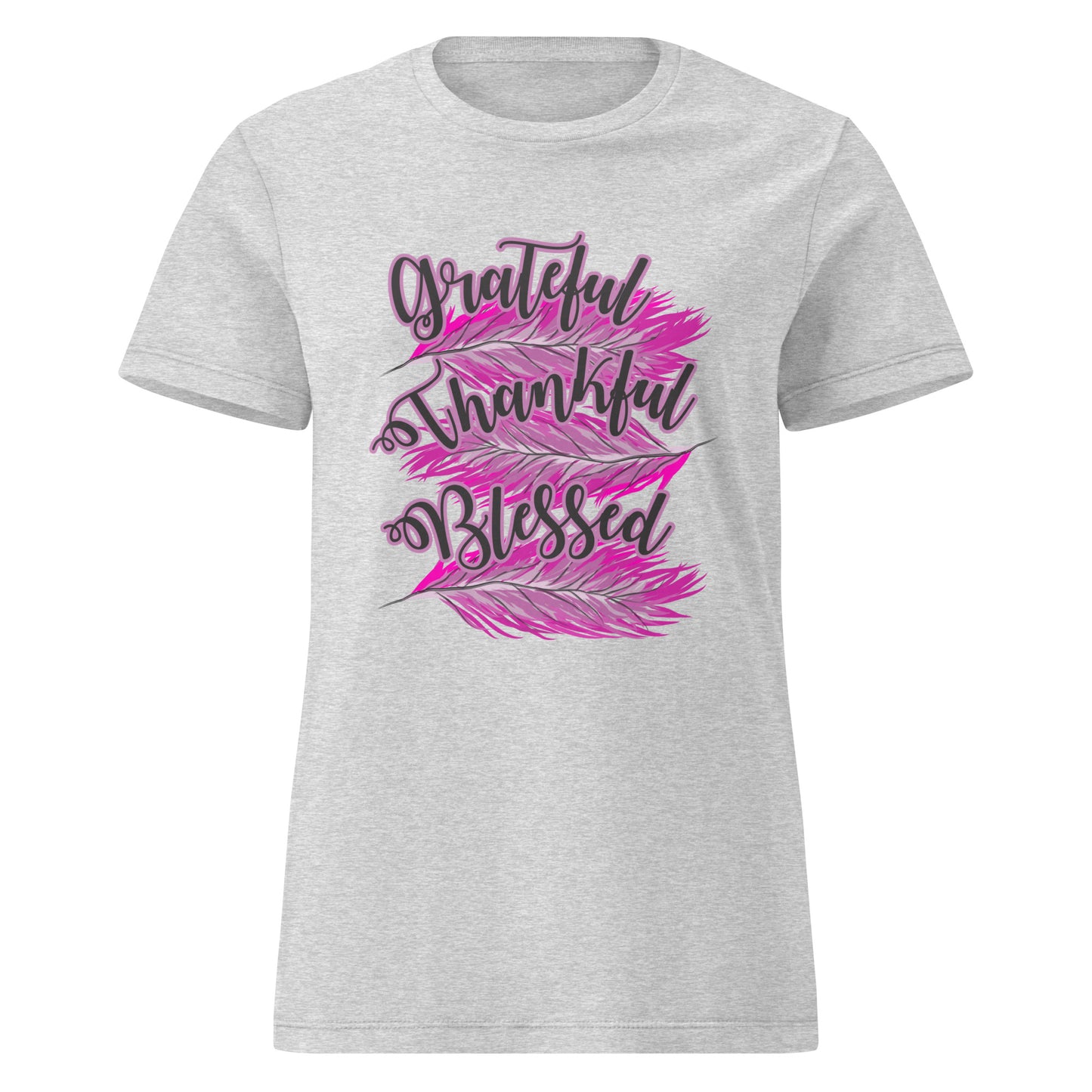 Thankful Grateful Blessed Pink Ladies Gildan t-shirt RS Sport Grey