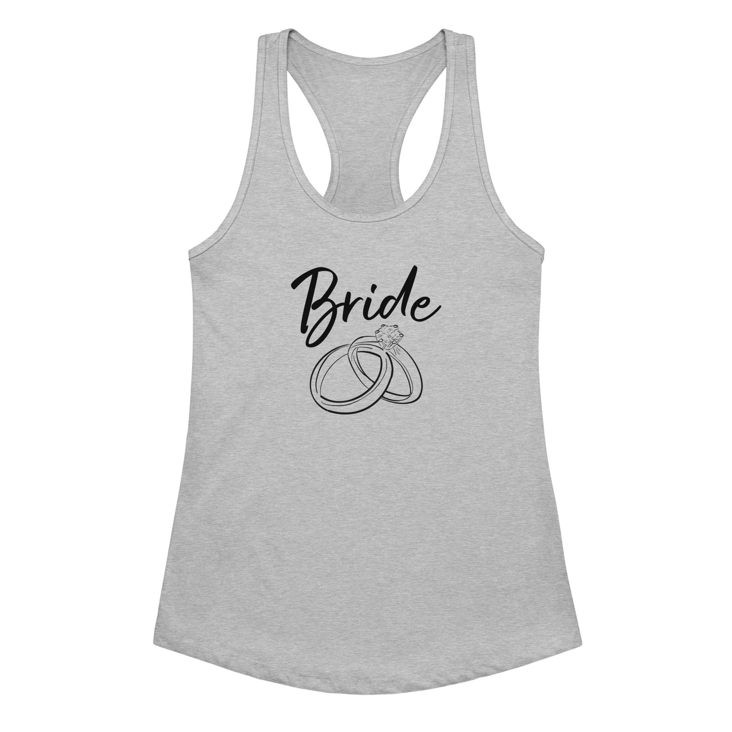 Bride with rings Women’s fitted racerback tank top