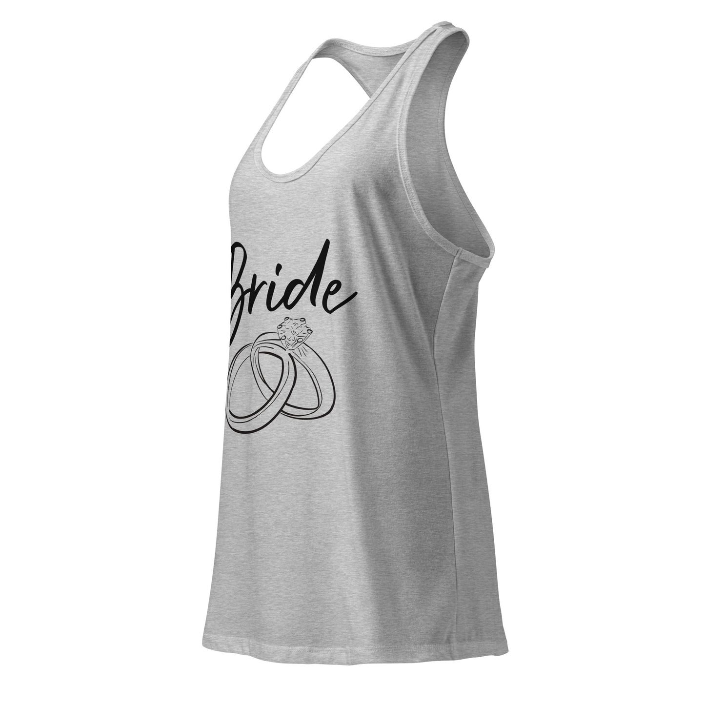 Bride with rings Women’s fitted racerback tank top