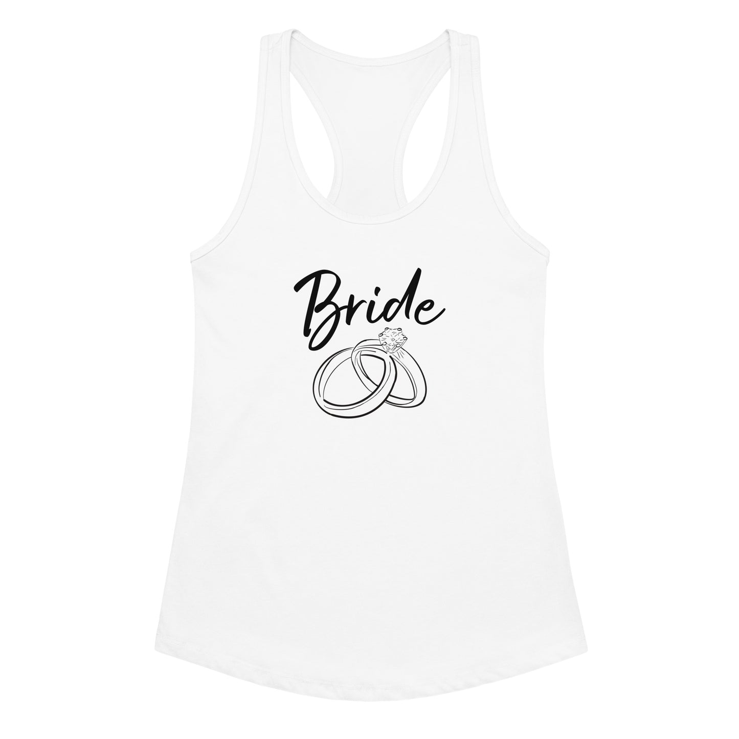 Bride with rings Women’s fitted racerback tank top