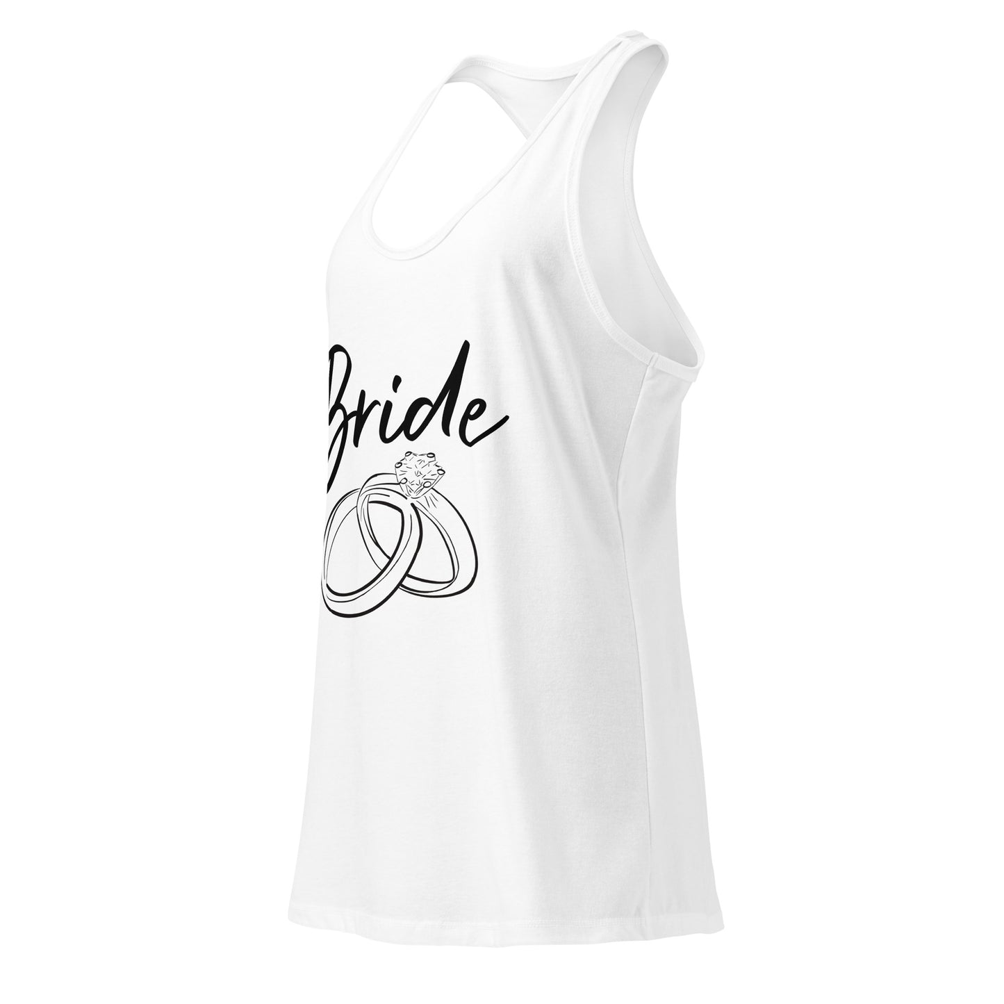 Bride with rings Women’s fitted racerback tank top