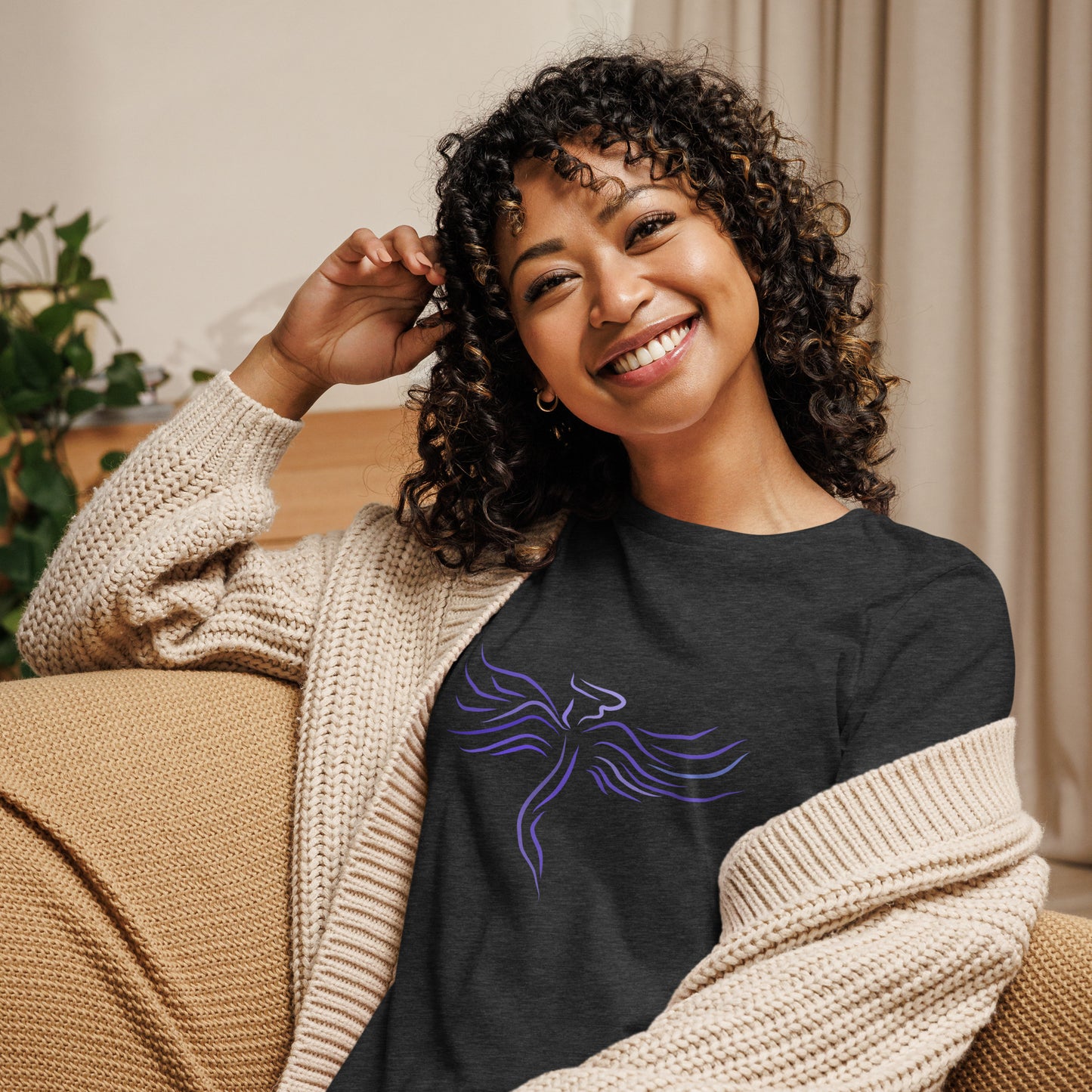 Guardian Angel Women's Relaxed T-Shirt Dark Grey Heather