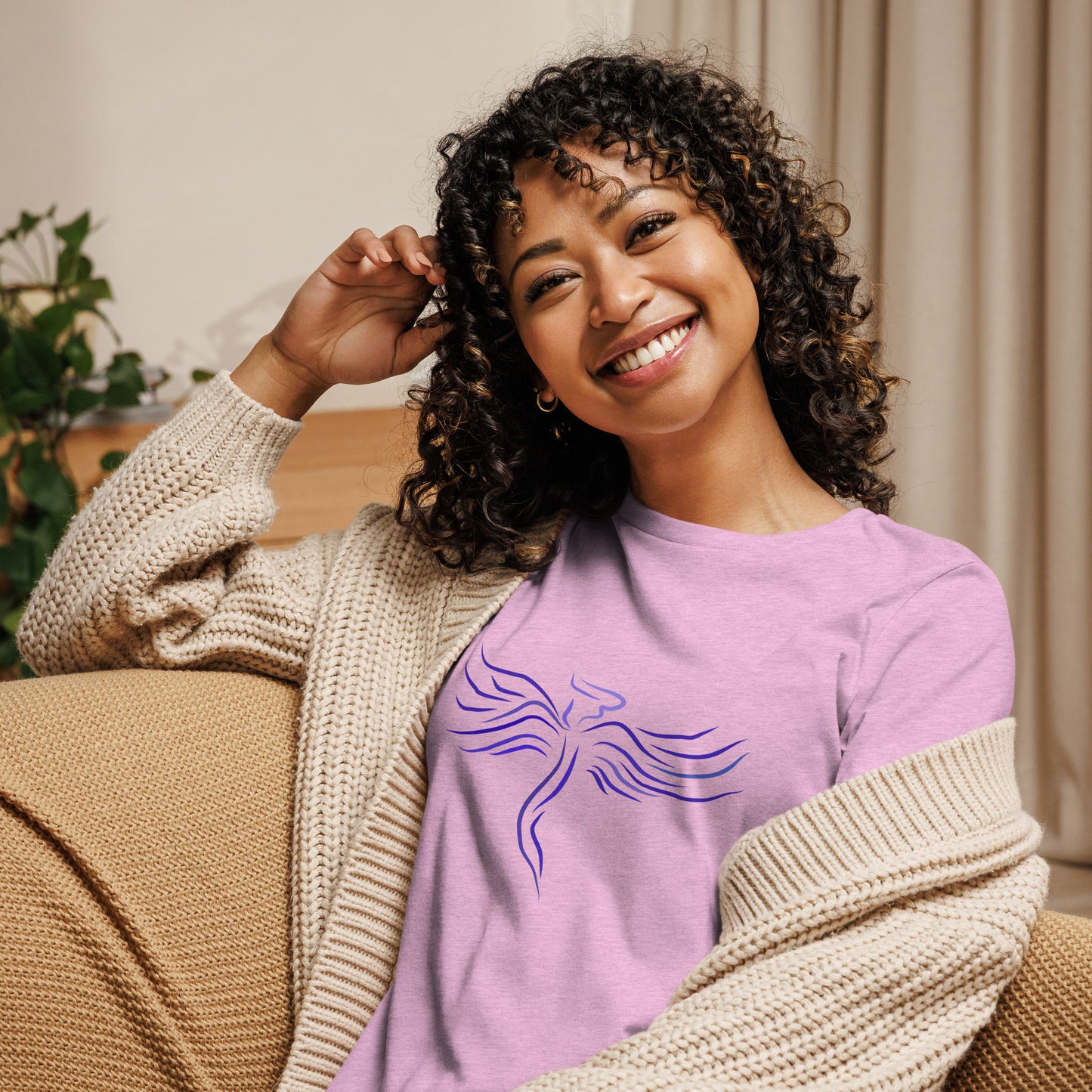 Guardian Angel Women's Relaxed T-Shirt Heather Prism Lilac