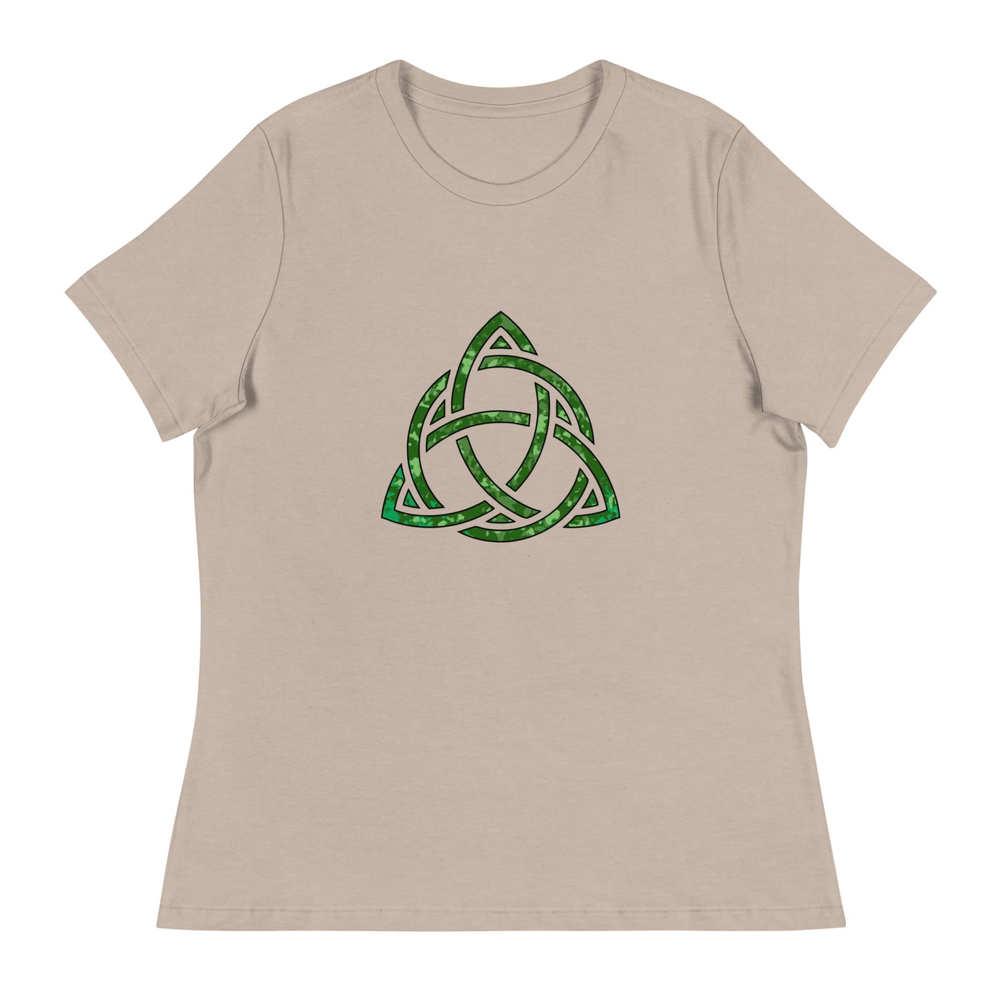 Celtic Trinity Knot Triquetra Bella + Canvas Ladies T-Shirt Heather Stone