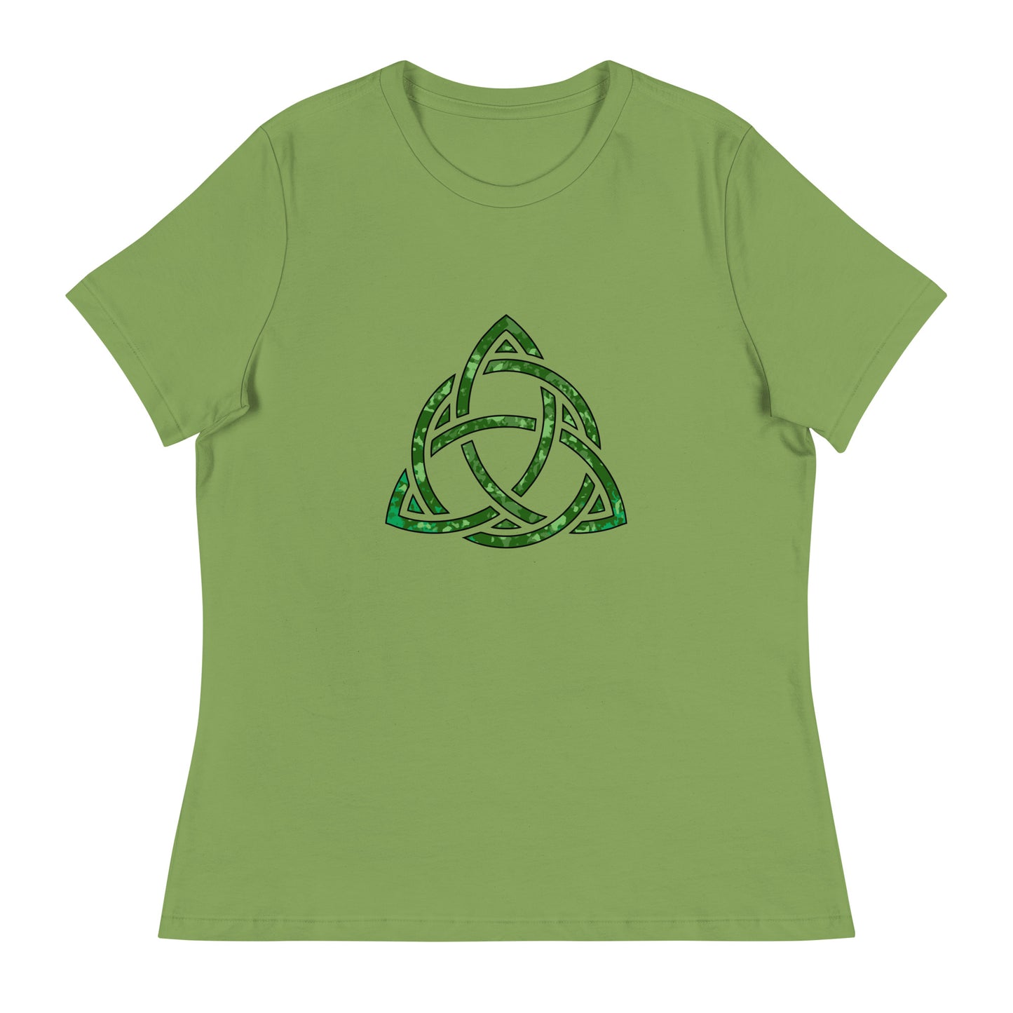 Celtic Trinity Knot Triquetra Bella + Canvas Ladies T-Shirt Leaf