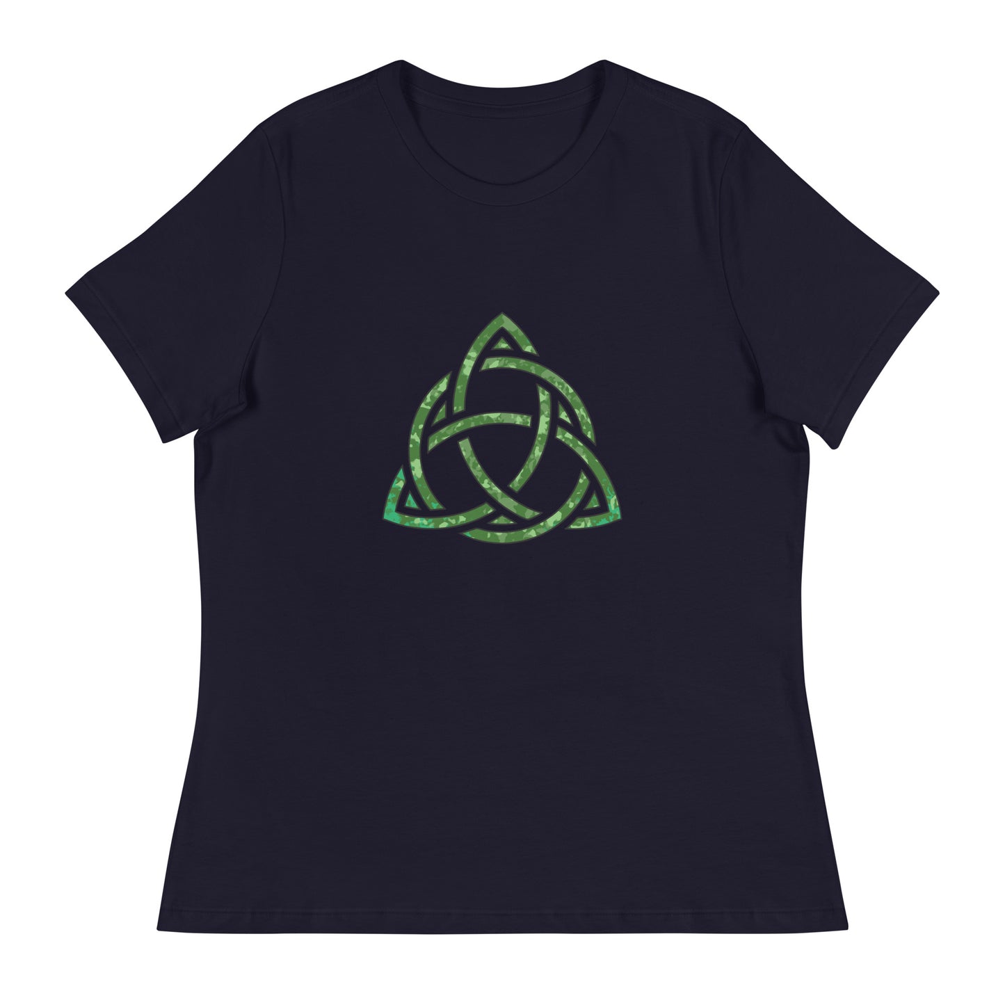 Celtic Trinity Knot Triquetra Bella + Canvas Ladies T-Shirt Navy