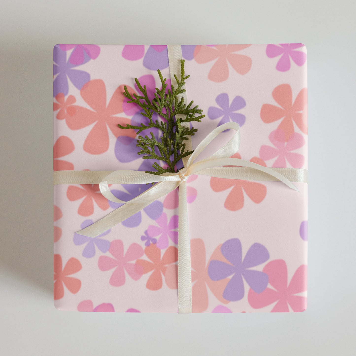 Pink Flowers Wrapping Paper Sheets