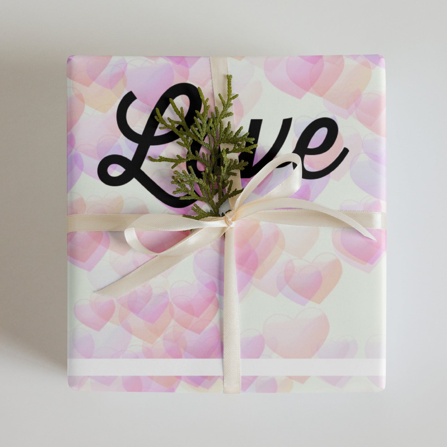 Pink Hearts Wrapping Paper Sheets