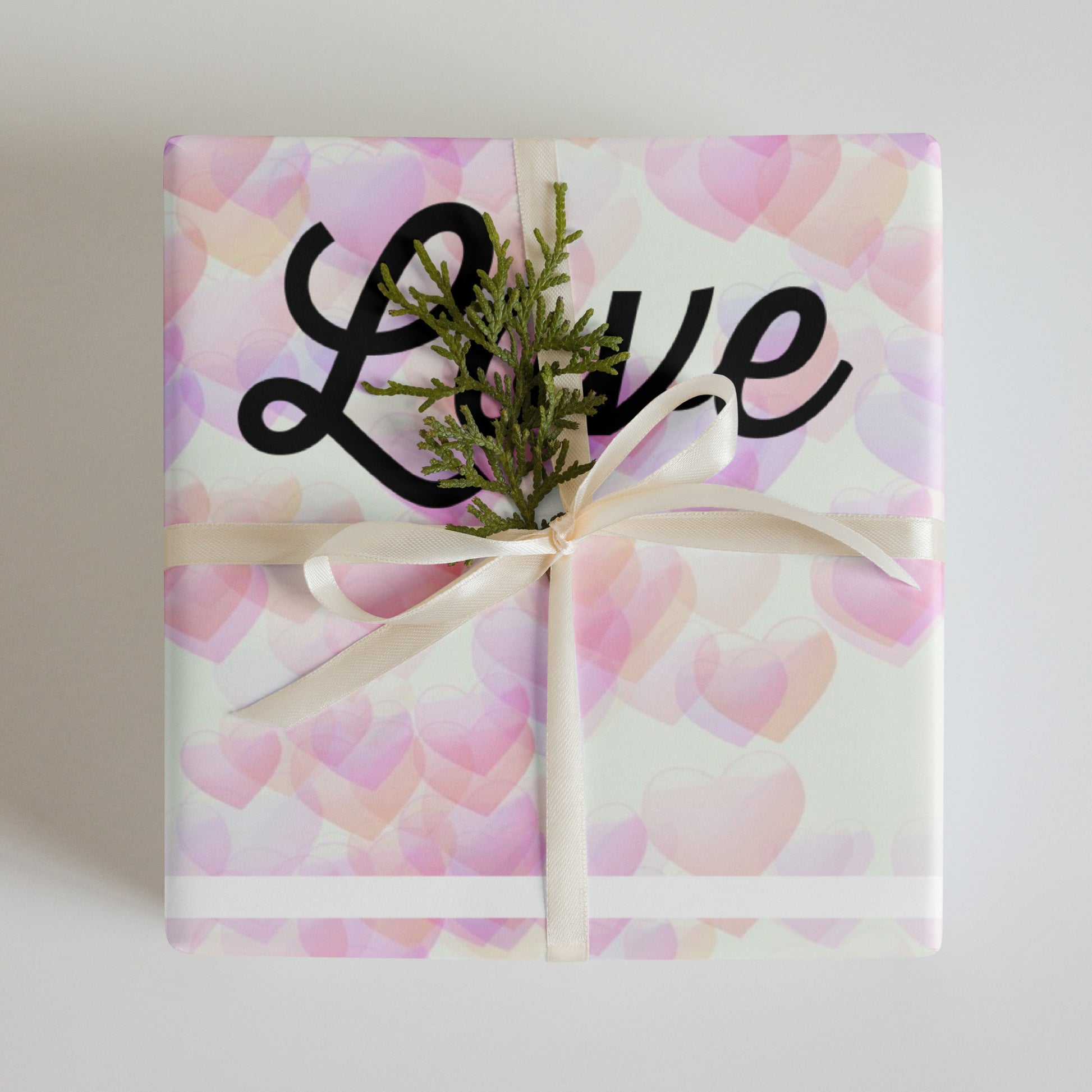 Pink Hearts Wrapping Paper Sheets