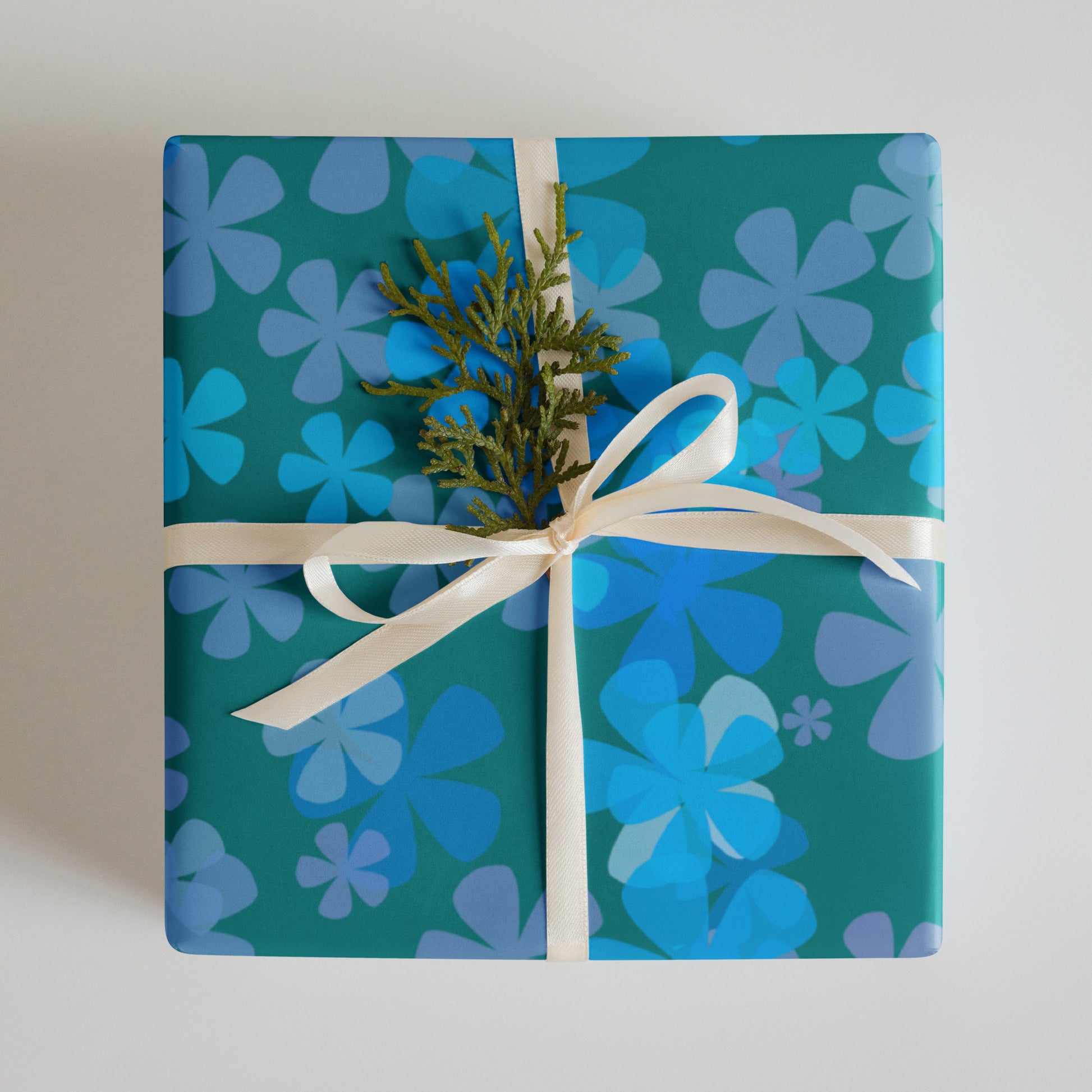 Teal and Blue Wrapping Paper Sheets