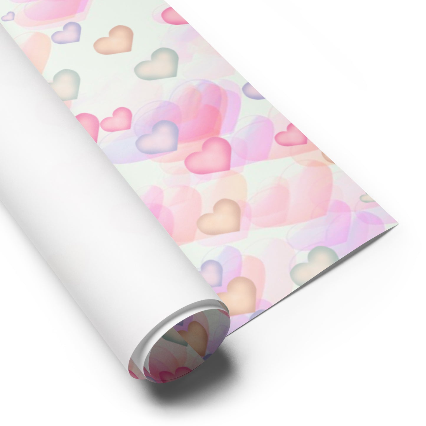 Small Watercolor Hearts Wrapping Paper Sheets