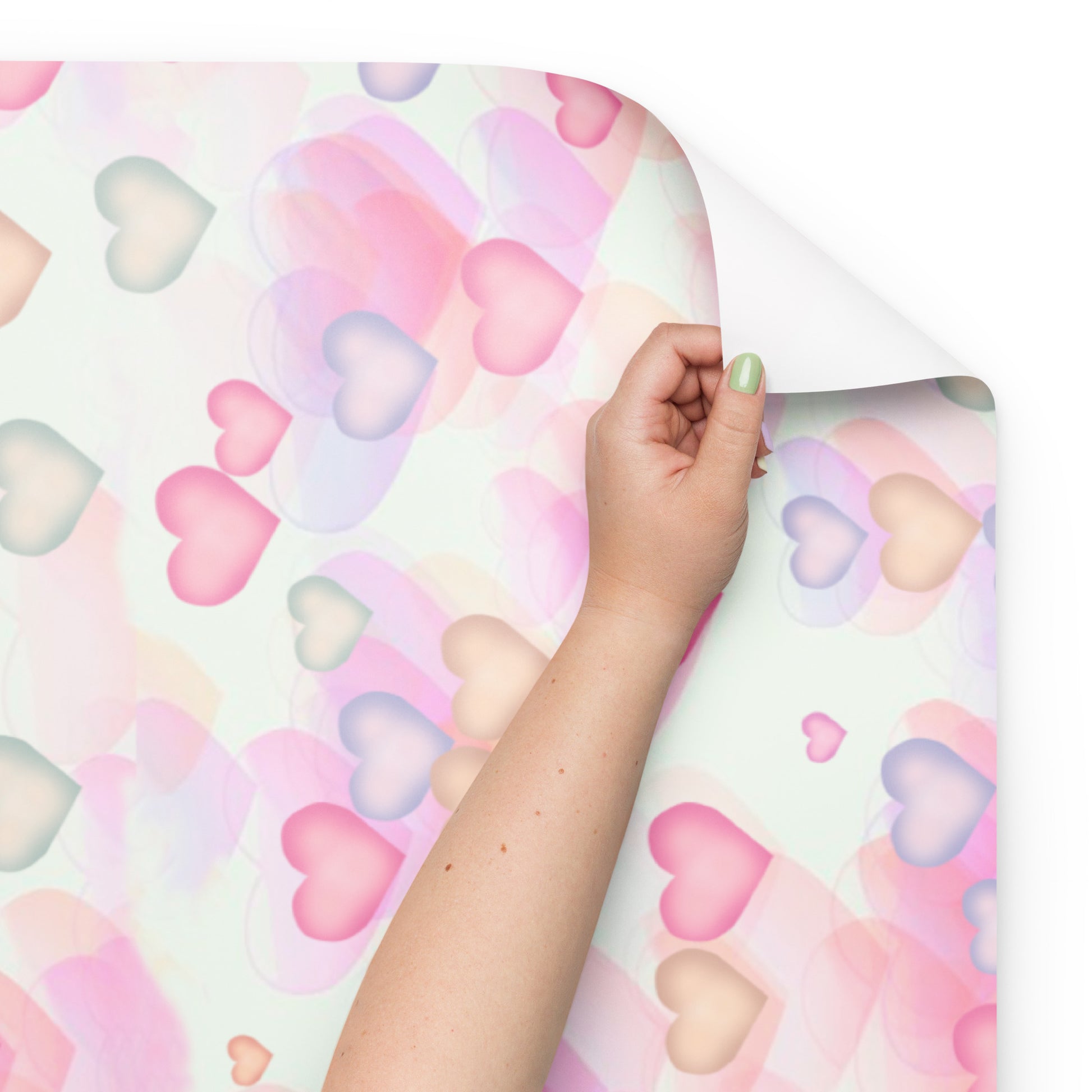 Small Watercolor Hearts Wrapping Paper Sheets