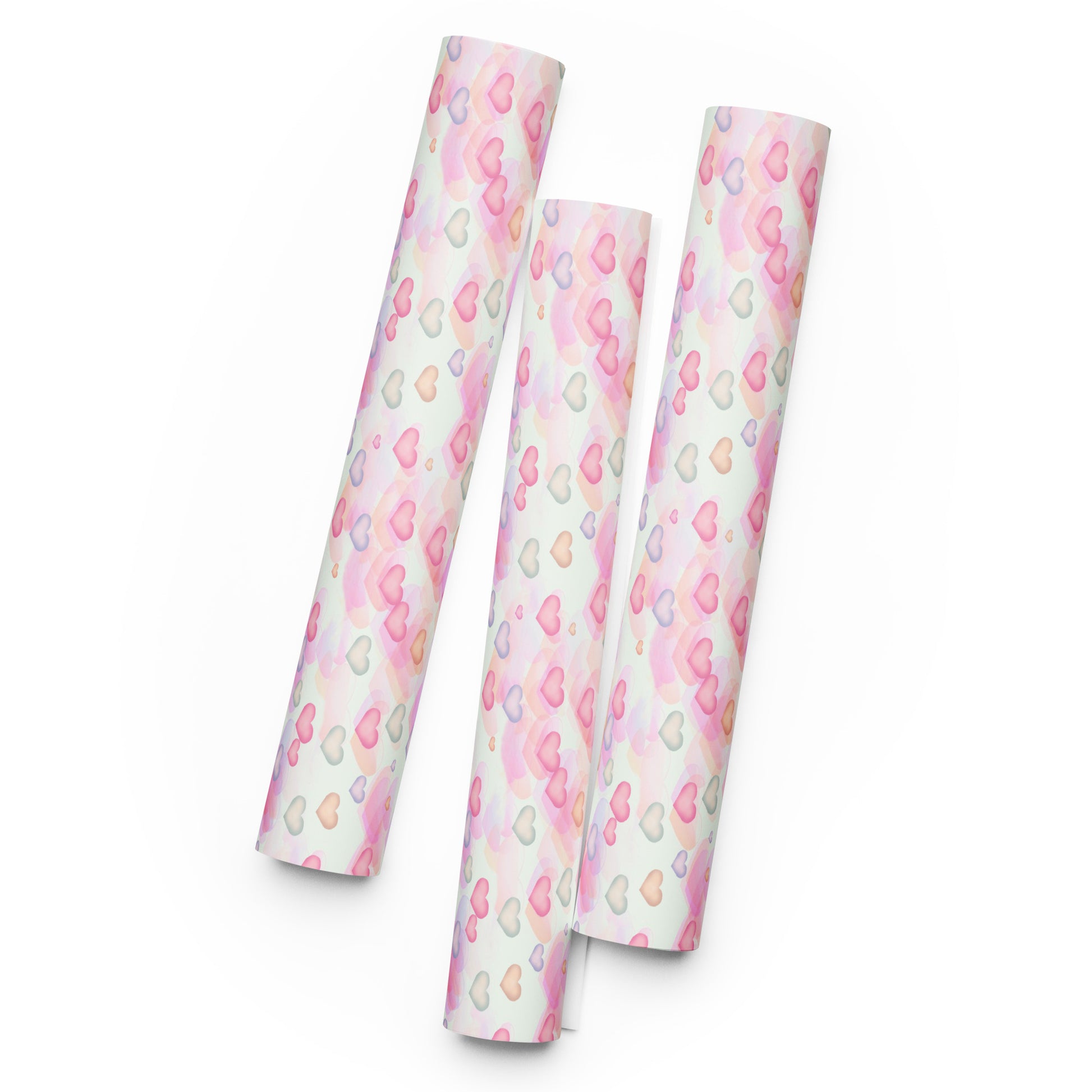 Small Watercolor Hearts Wrapping Paper Sheets