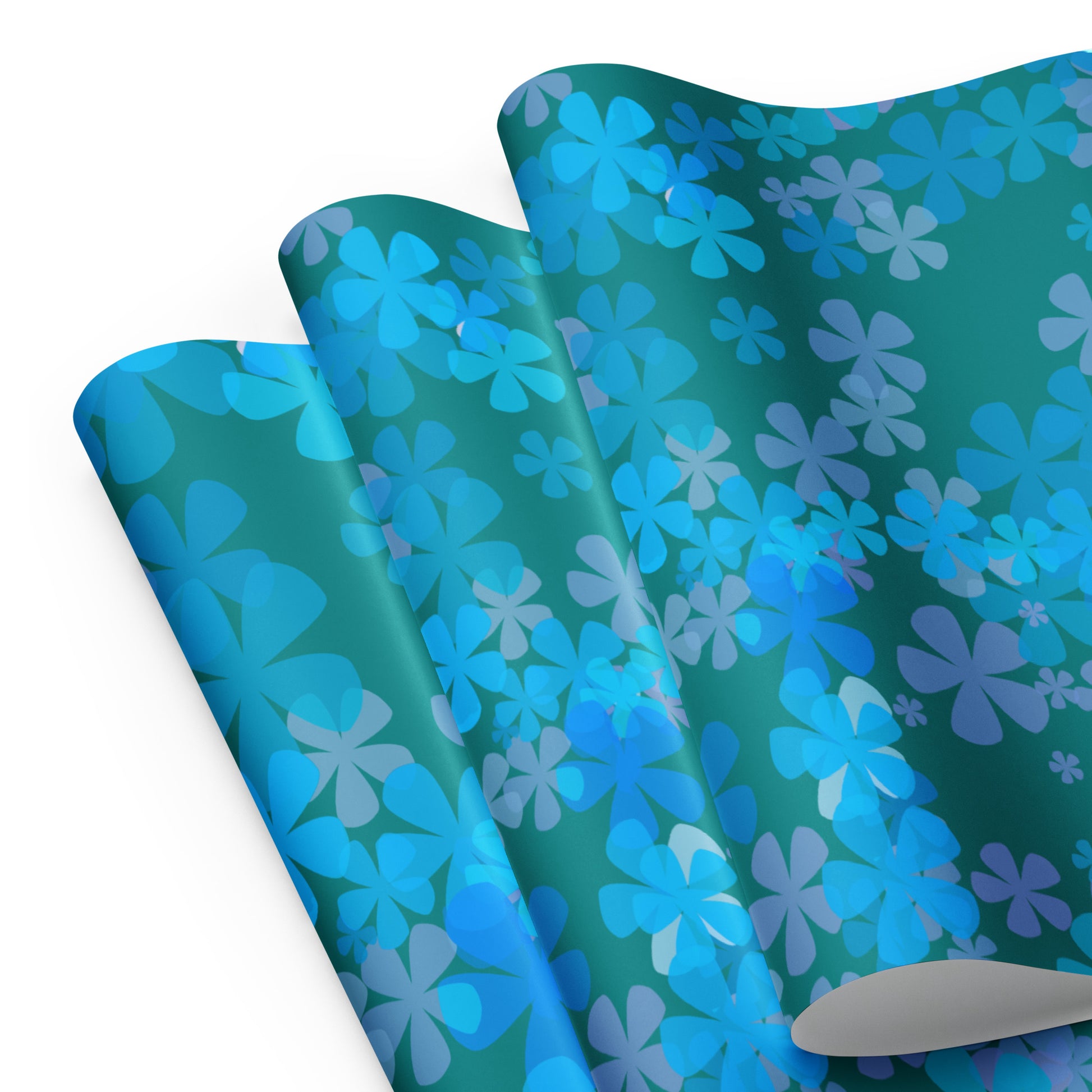 Teal and Blue Wrapping Paper Sheets
