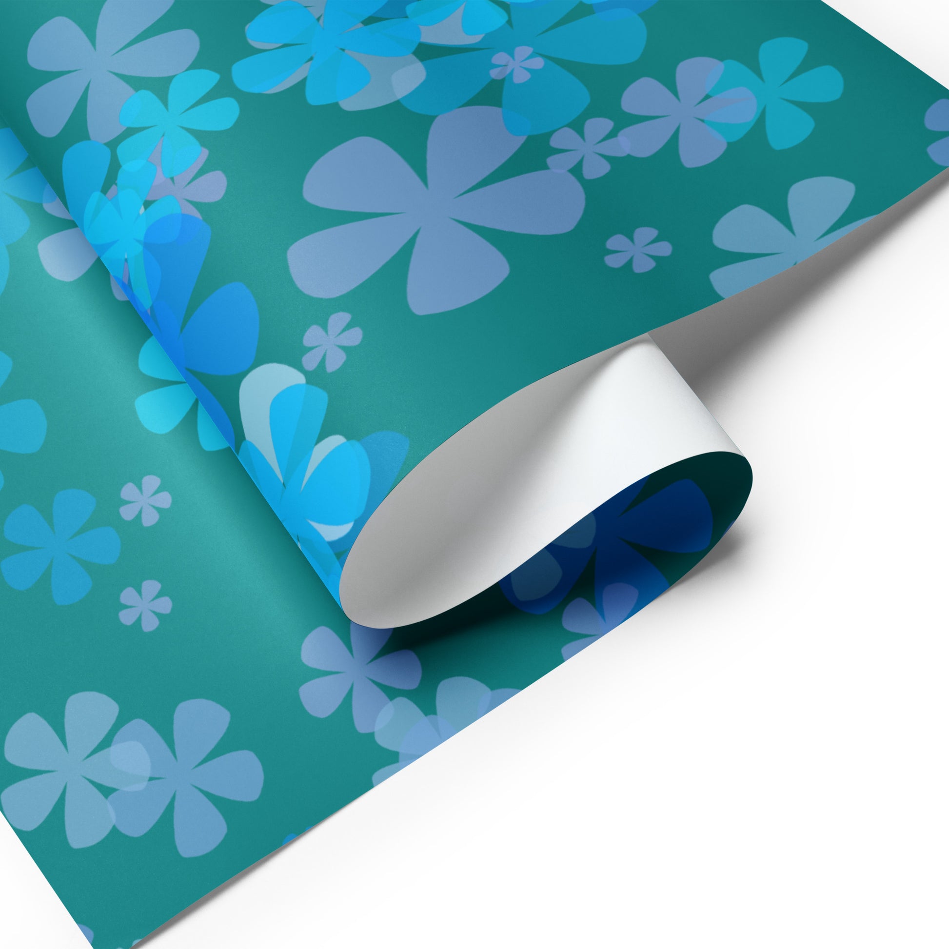 Teal and Blue Wrapping Paper Sheets