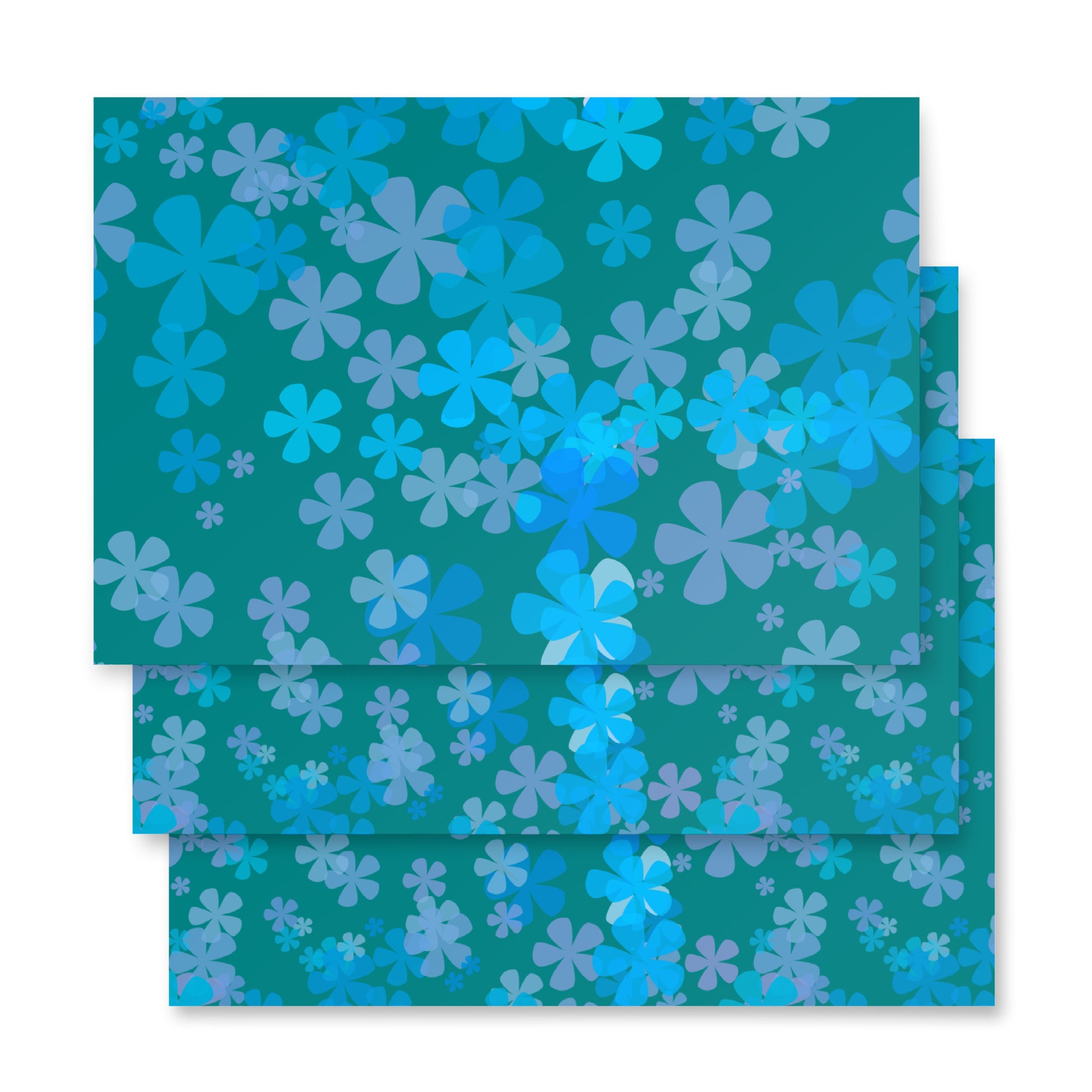 Teal and Blue Wrapping Paper Sheets