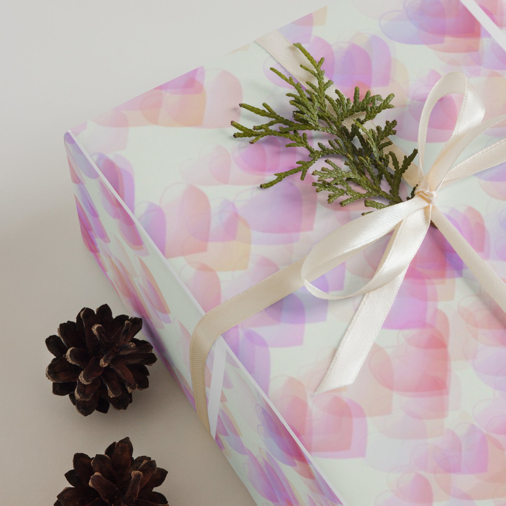 Little Pink Hearts Wrapping Paper Sheets