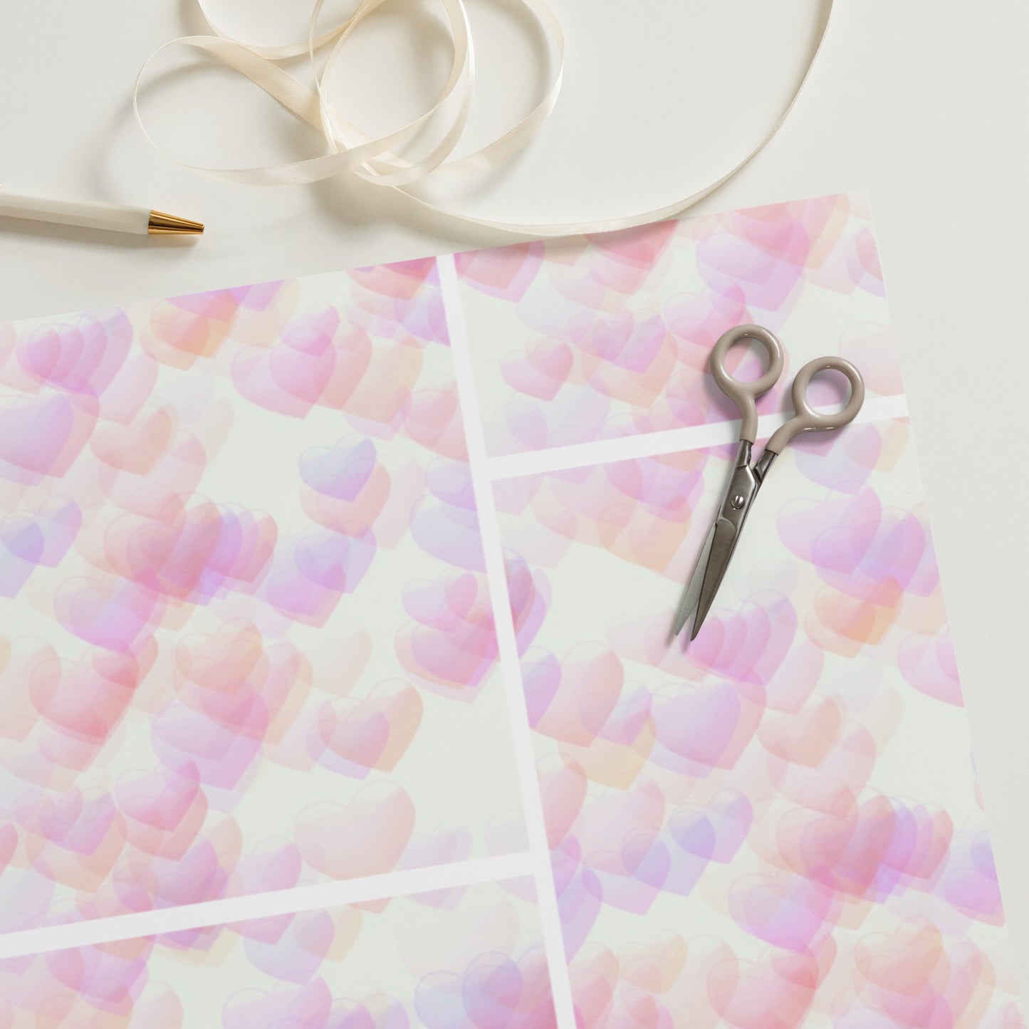Little Pink Hearts Wrapping Paper Sheets