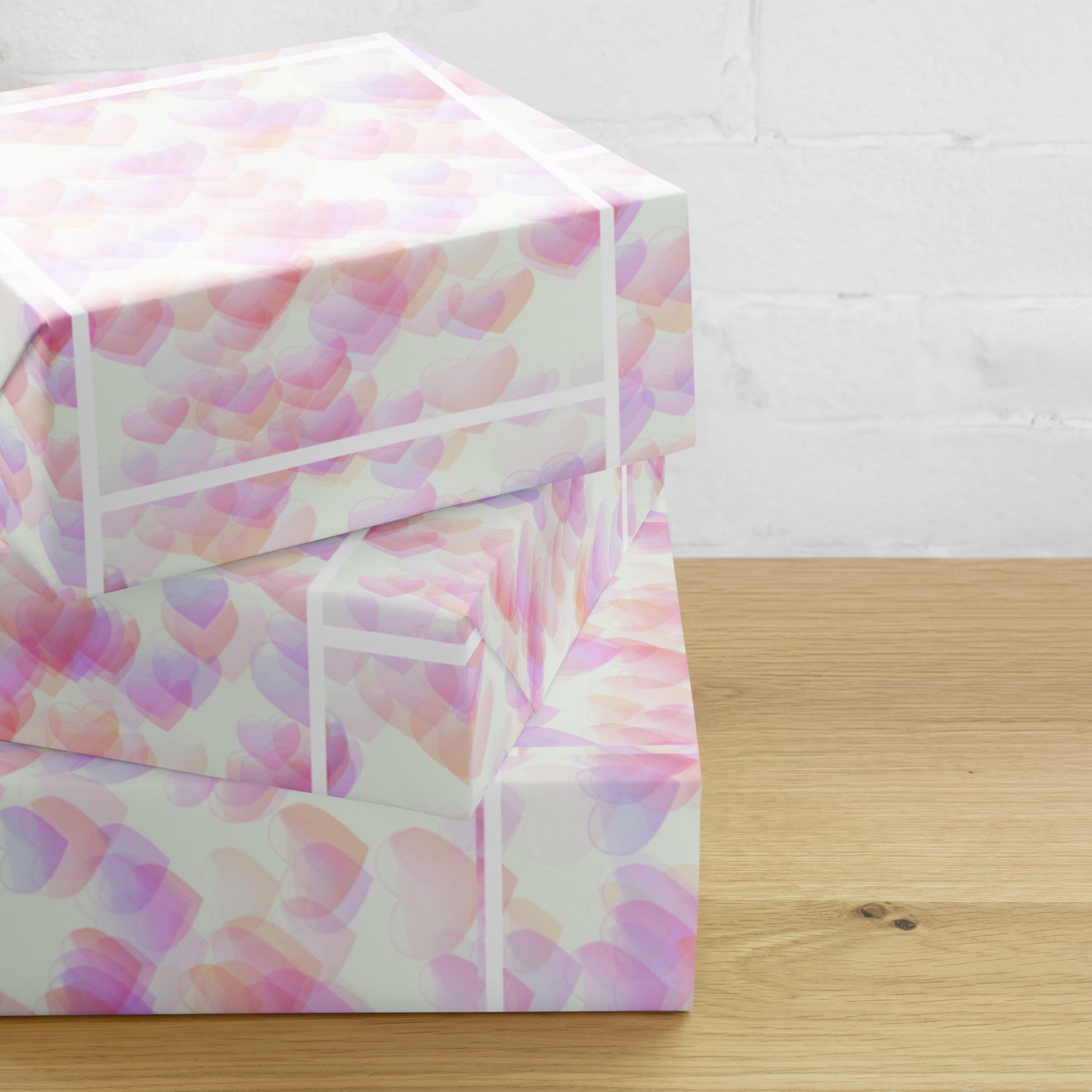 Little Pink Hearts Wrapping Paper Sheets