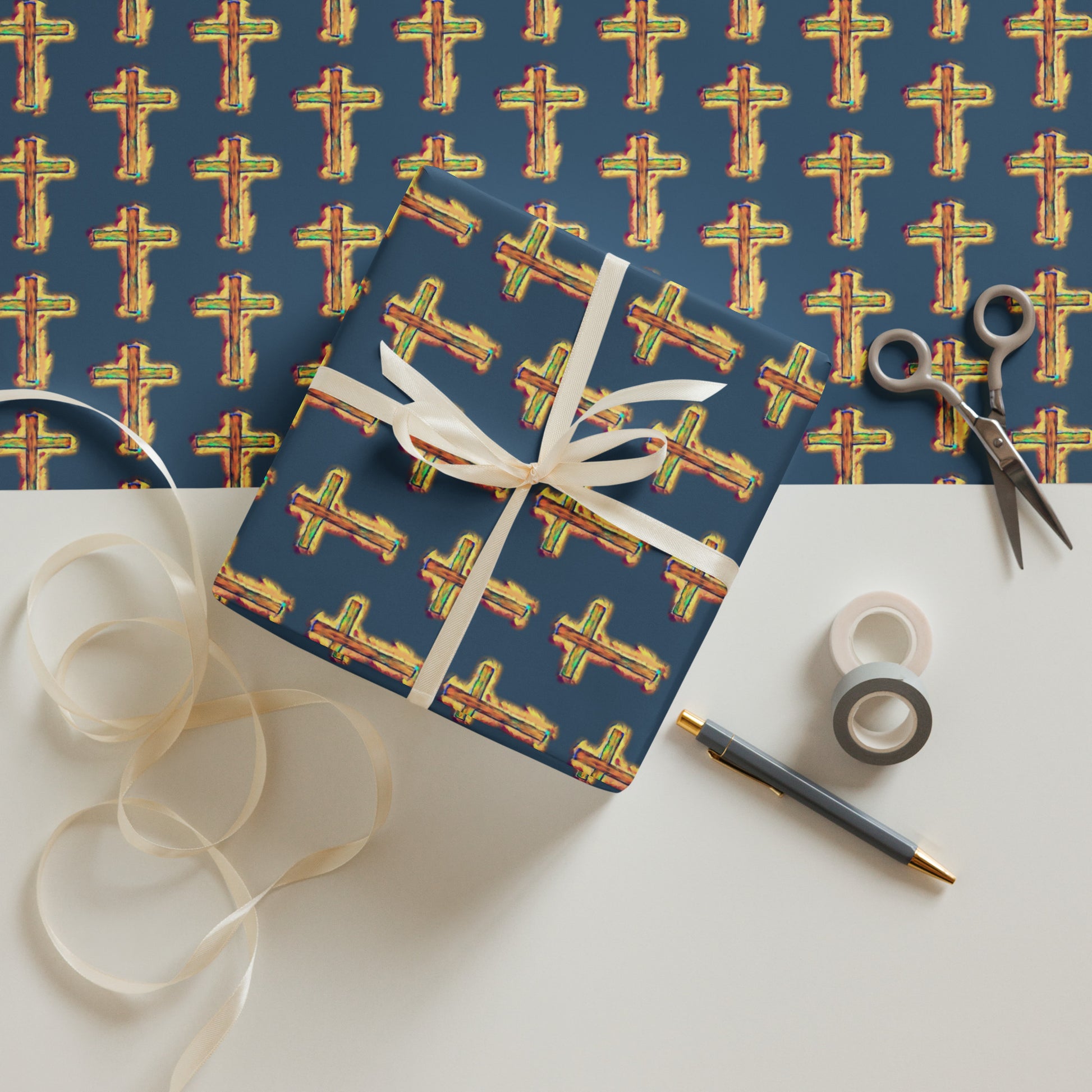 Bright Cross Wrapping paper sheets