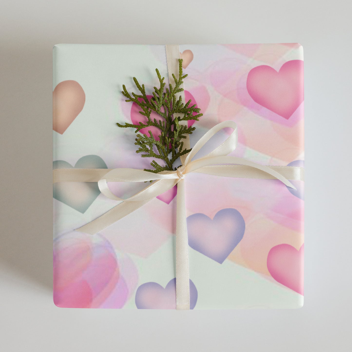 Watercolor Hearts Wrapping Paper Sheets Default Title