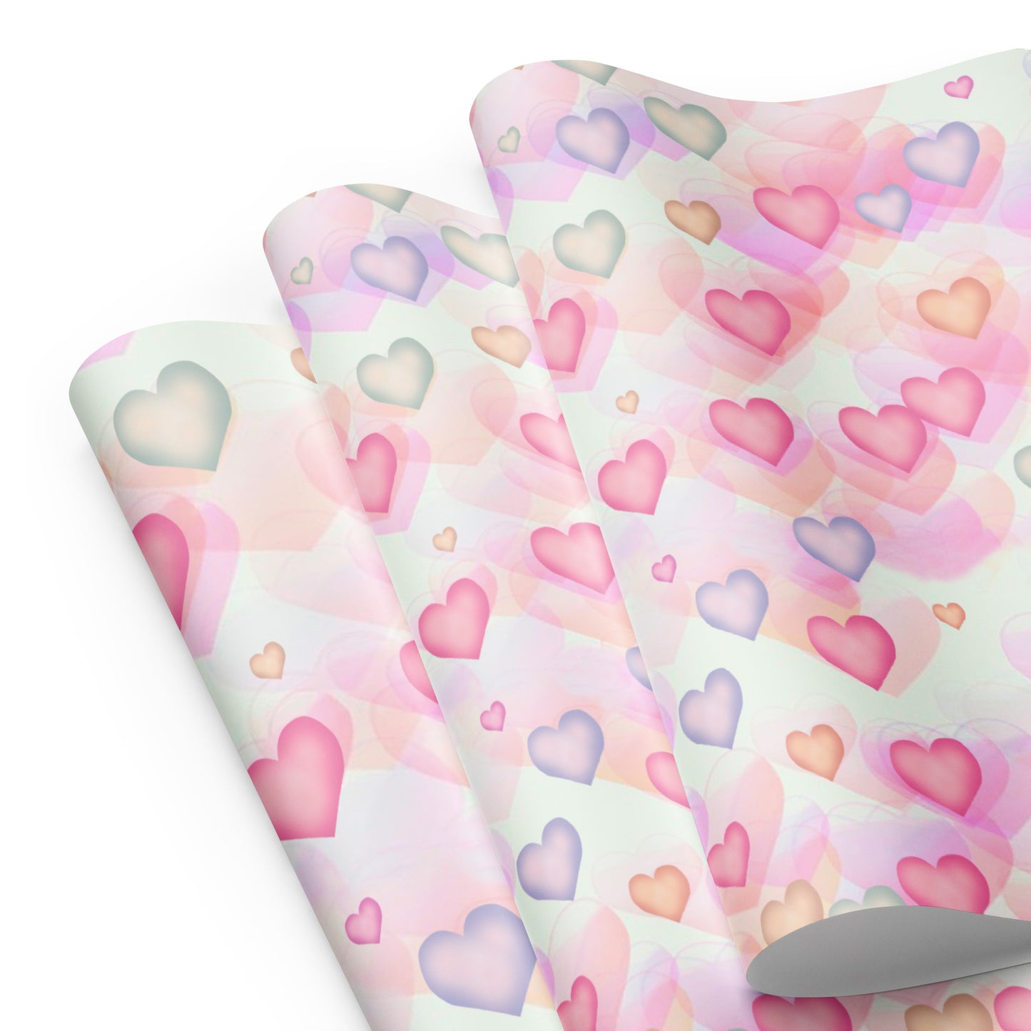 Watercolor Hearts Wrapping Paper Sheets