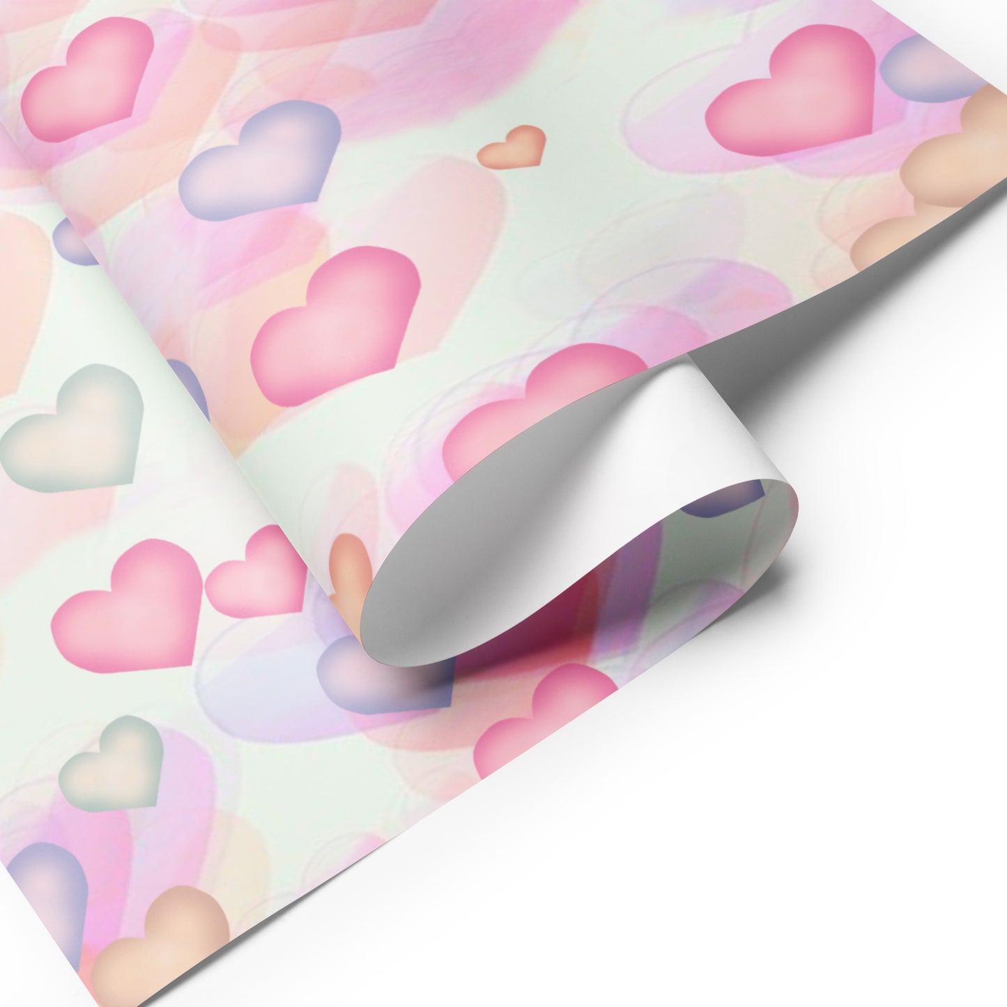 Watercolor Hearts Wrapping Paper Sheets