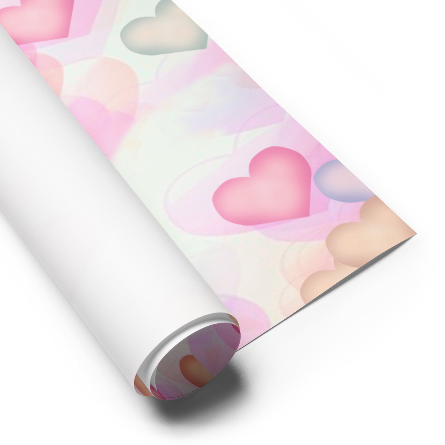 Watercolor Hearts Wrapping Paper Sheets
