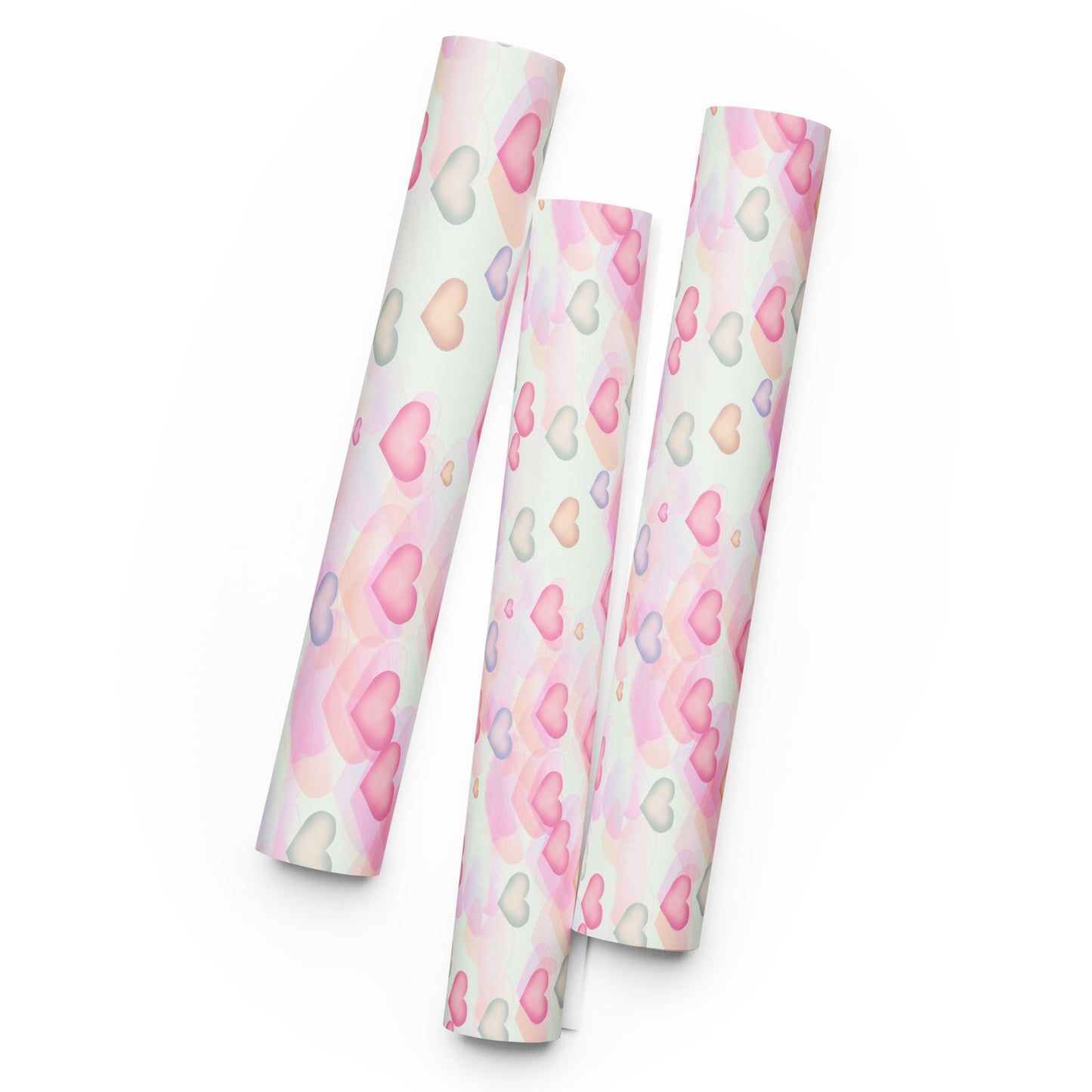 Watercolor Hearts Wrapping Paper Sheets
