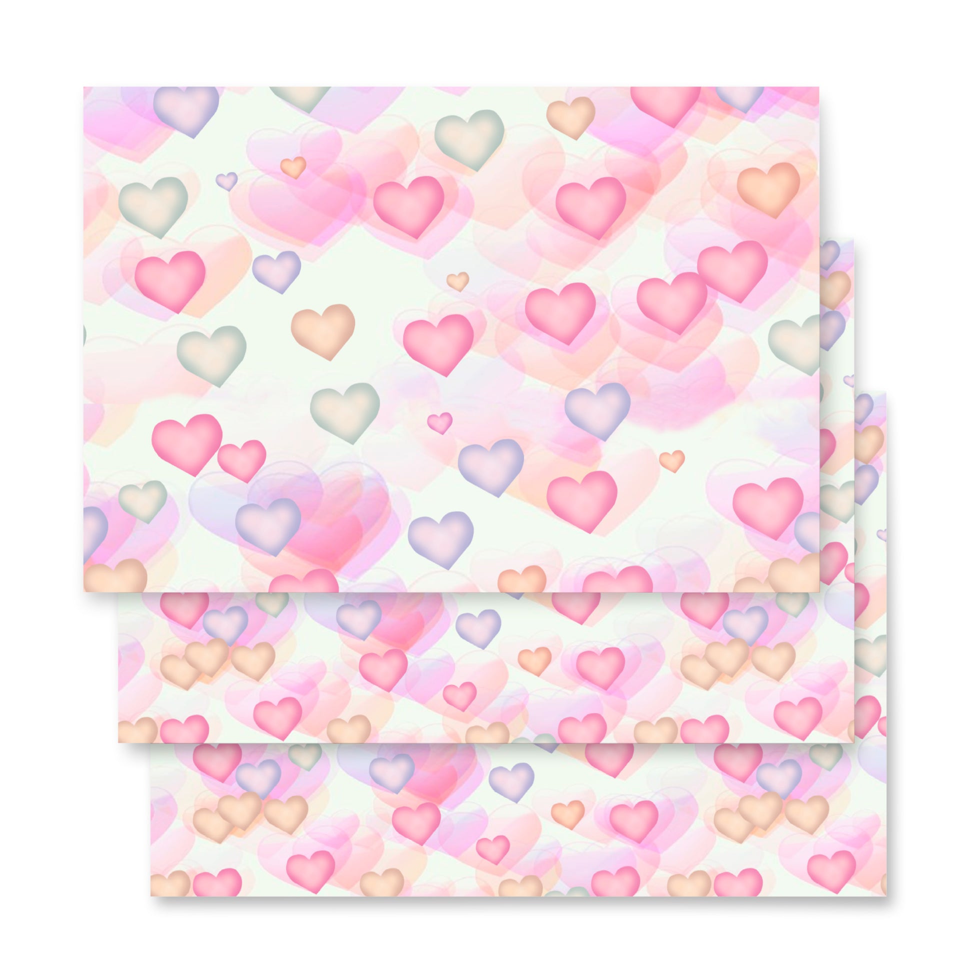 Watercolor Hearts Wrapping Paper Sheets