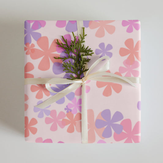 Pink Flowers Wrapping Paper Sheets Default Title