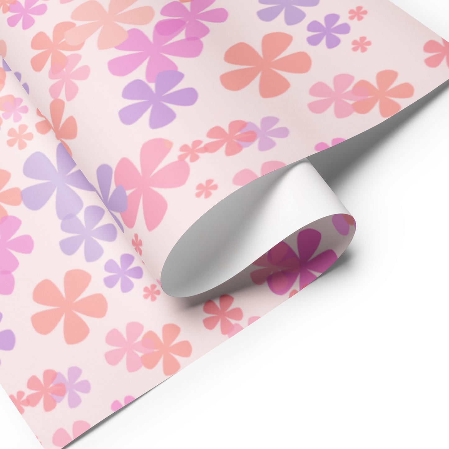 Pink Flowers Wrapping Paper Sheets