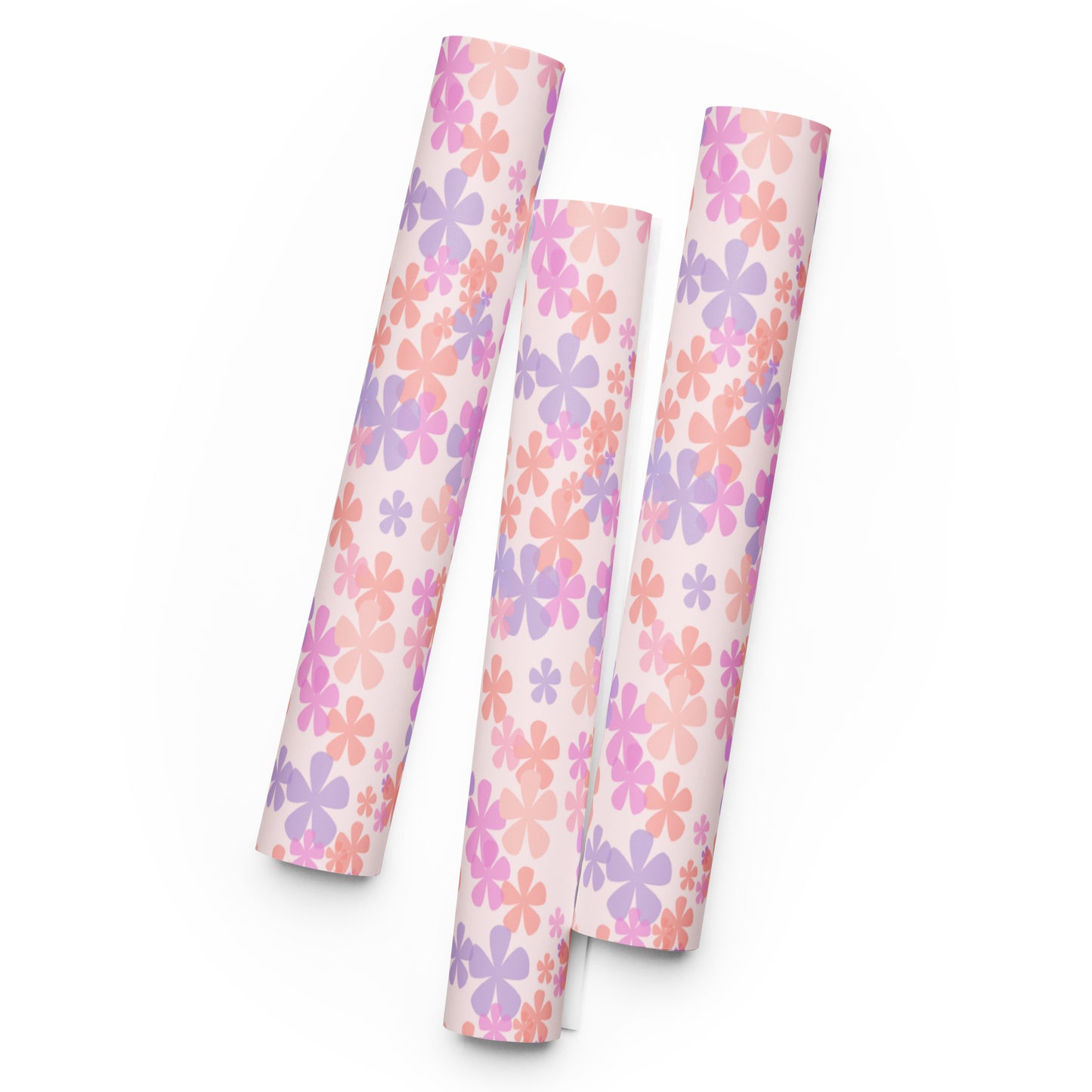 Pink Flowers Wrapping Paper Sheets