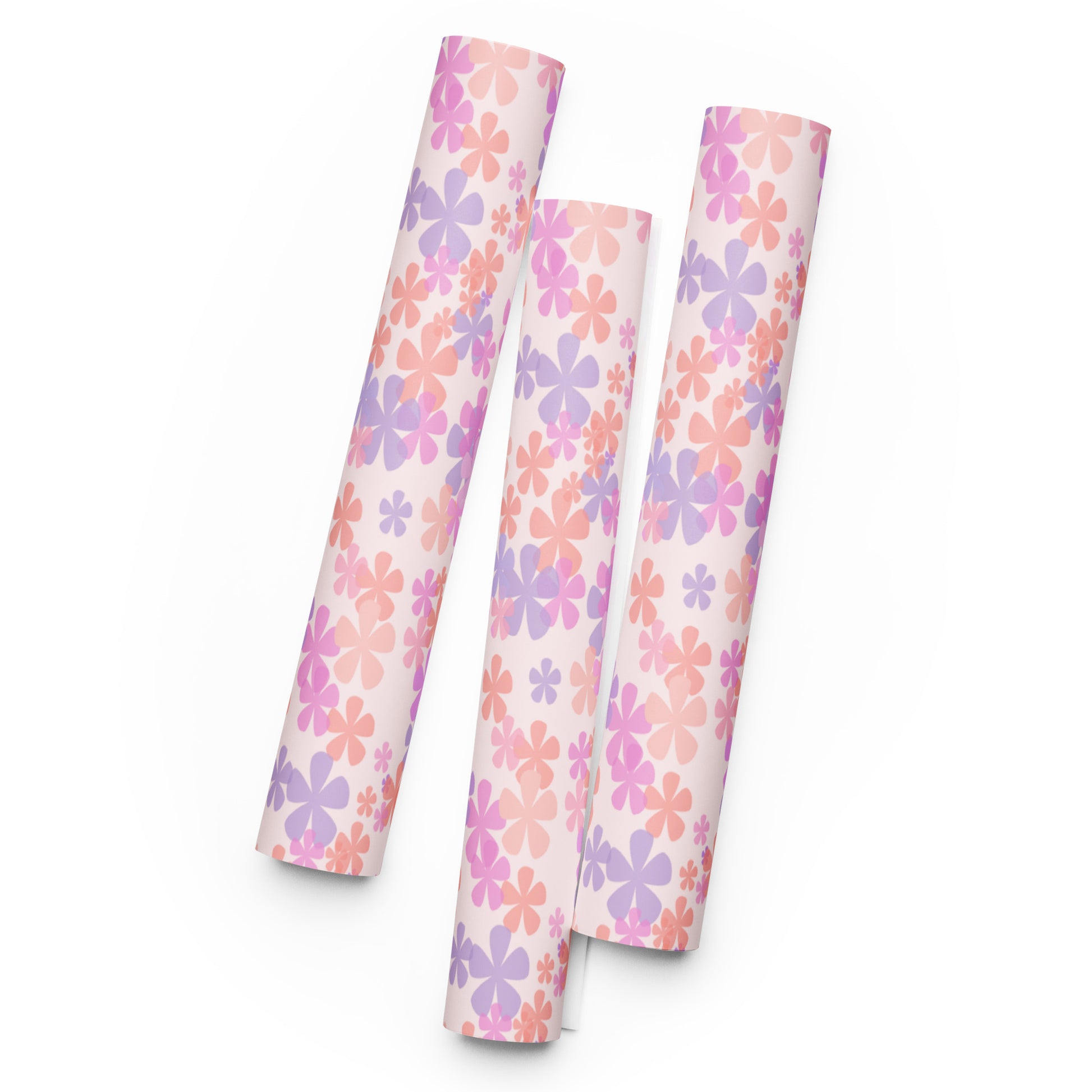 Pink Flowers Wrapping Paper Sheets