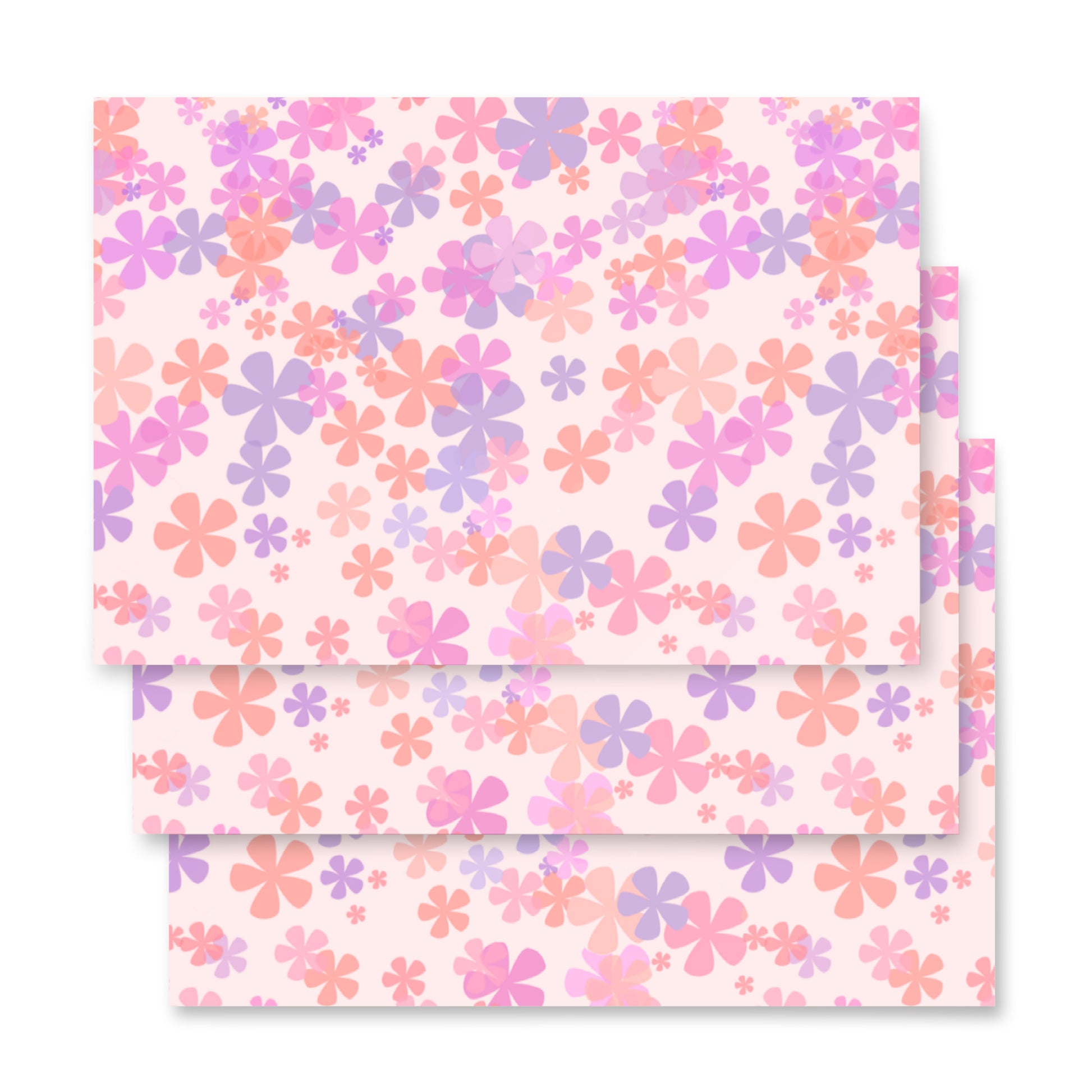 Pink Flowers Wrapping Paper Sheets