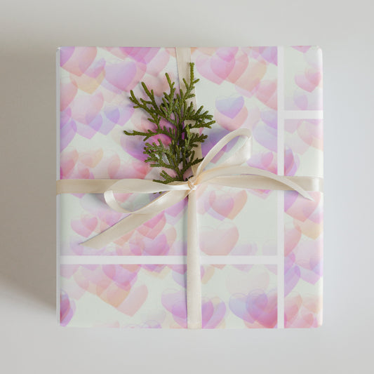 Pink Hearts Wrapping Paper Sheets Default Title