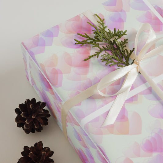 Pink Hearts Wrapping Paper Sheets