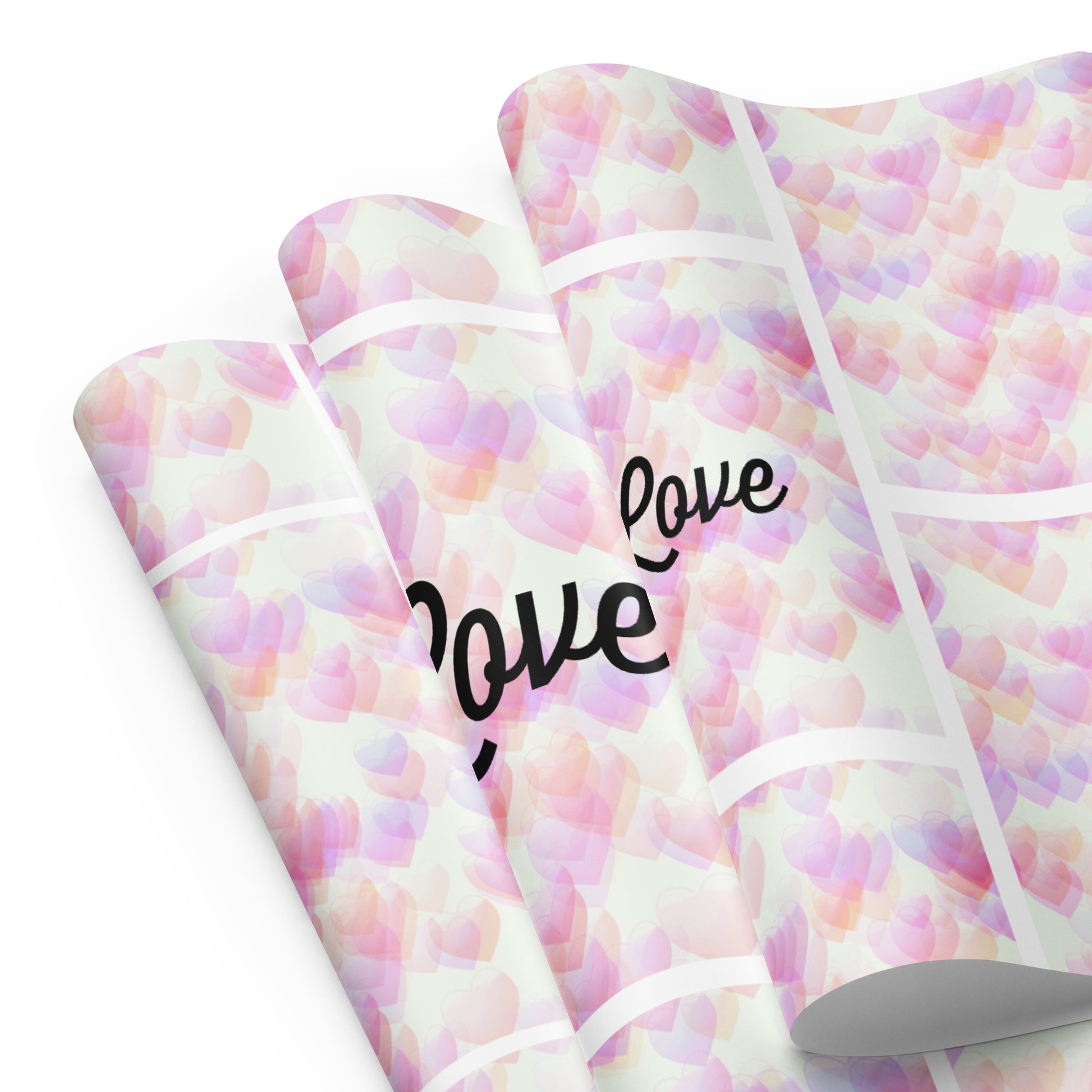 Pink Hearts Wrapping Paper Sheets