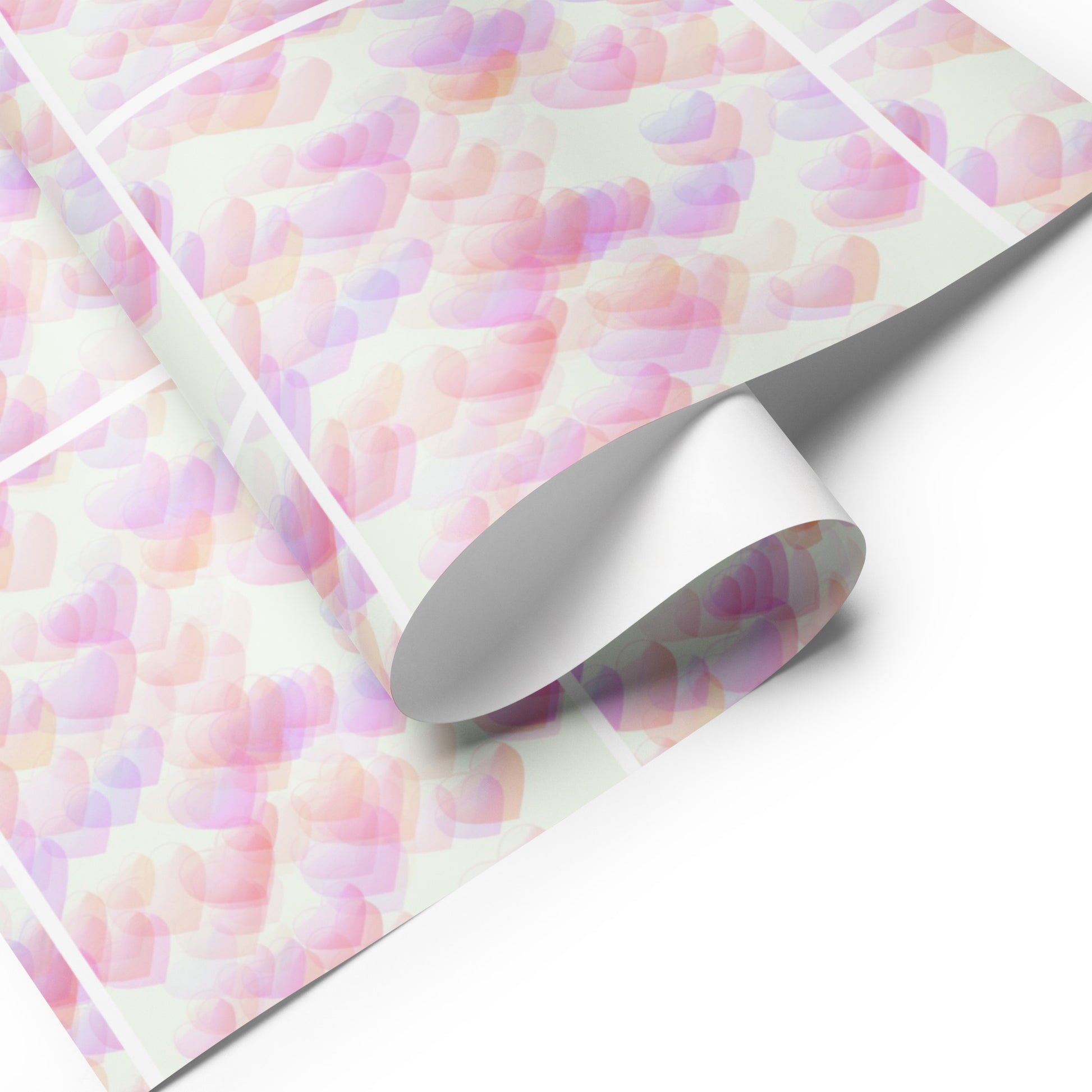 Pink Hearts Wrapping Paper Sheets