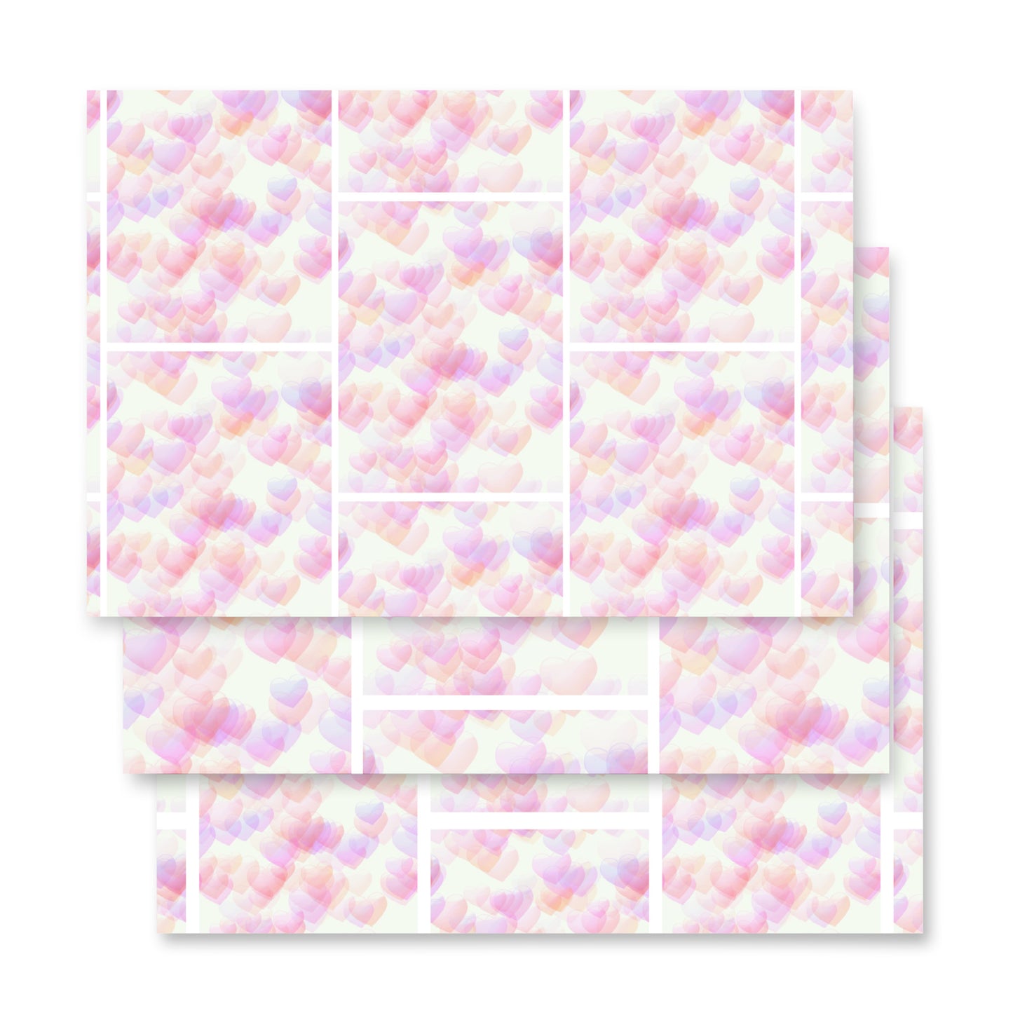 Pink Hearts Wrapping Paper Sheets